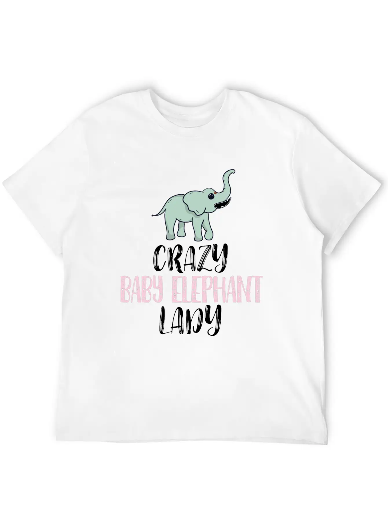 Crazy Baby Elephant Lady Elephant Lovers Breathable Graphic T-Shirt – Perfect For Casual Days