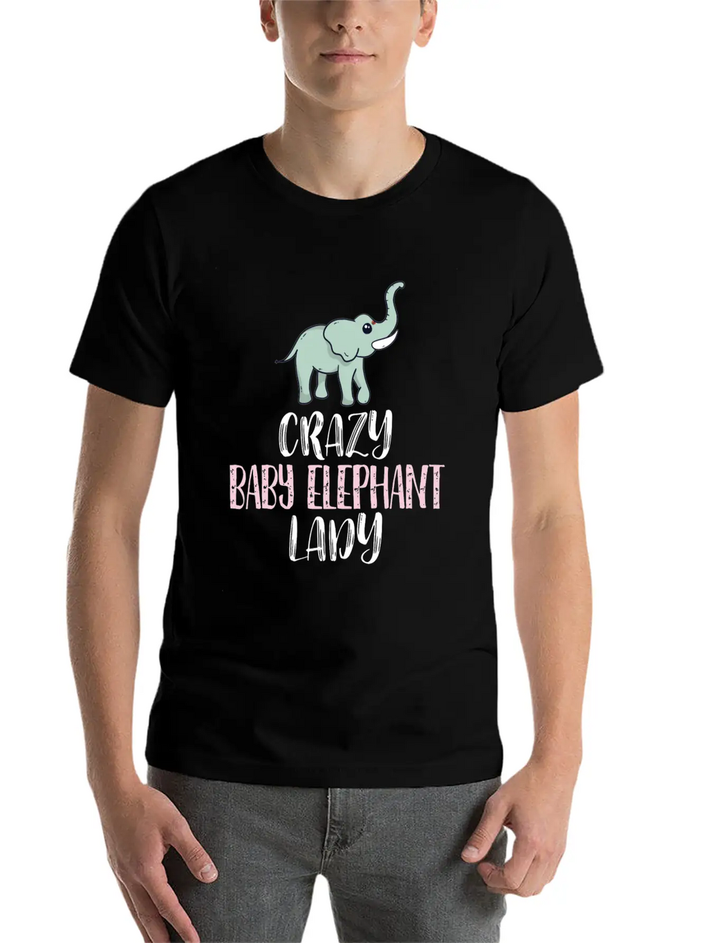 Crazy Baby Elephant Lady Elephant Lovers Breathable Graphic T-Shirt – Perfect For Casual Days