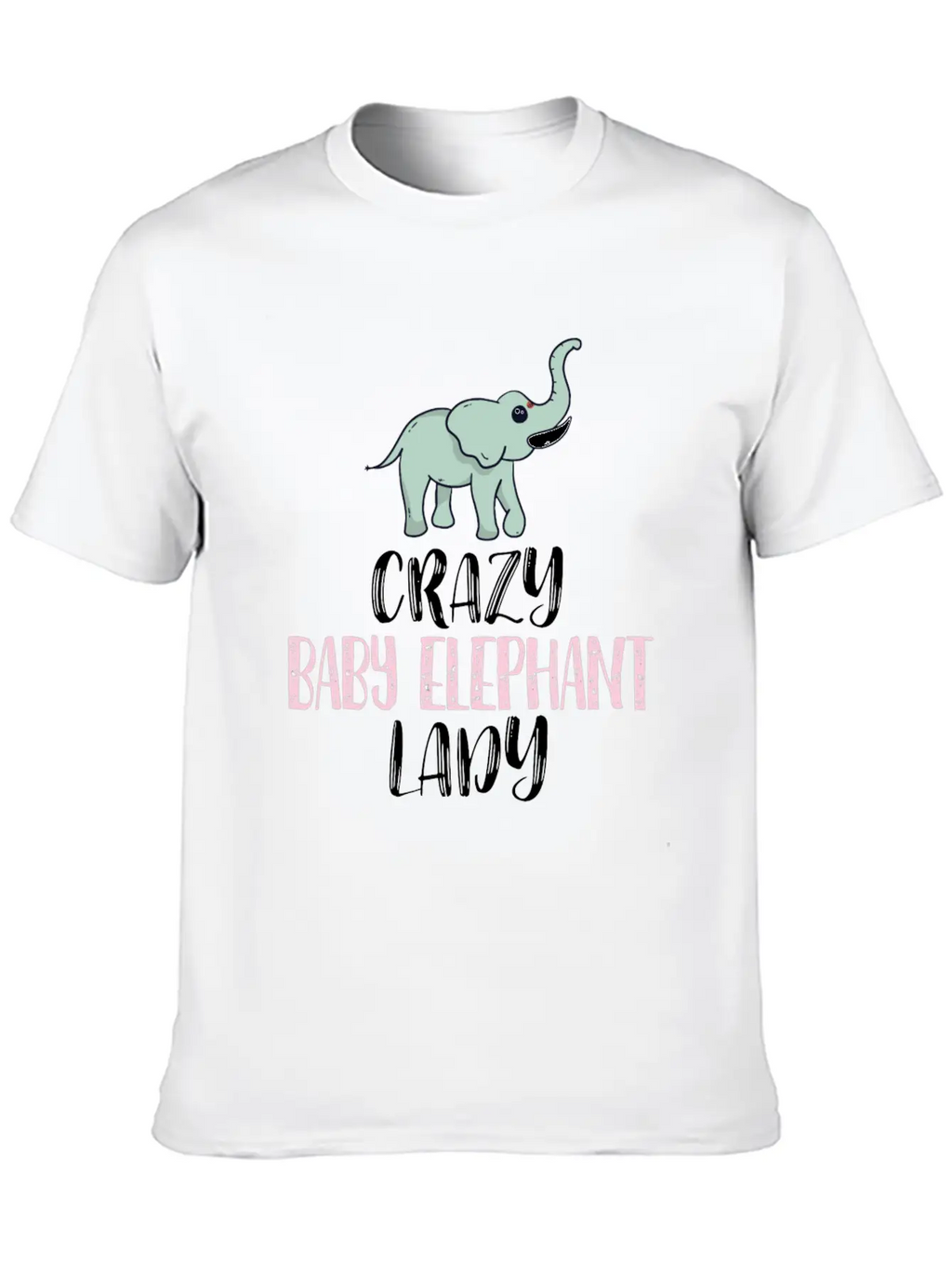 Crazy Baby Elephant Lady Elephant Lovers Breathable Graphic T-Shirt – Perfect For Casual Days