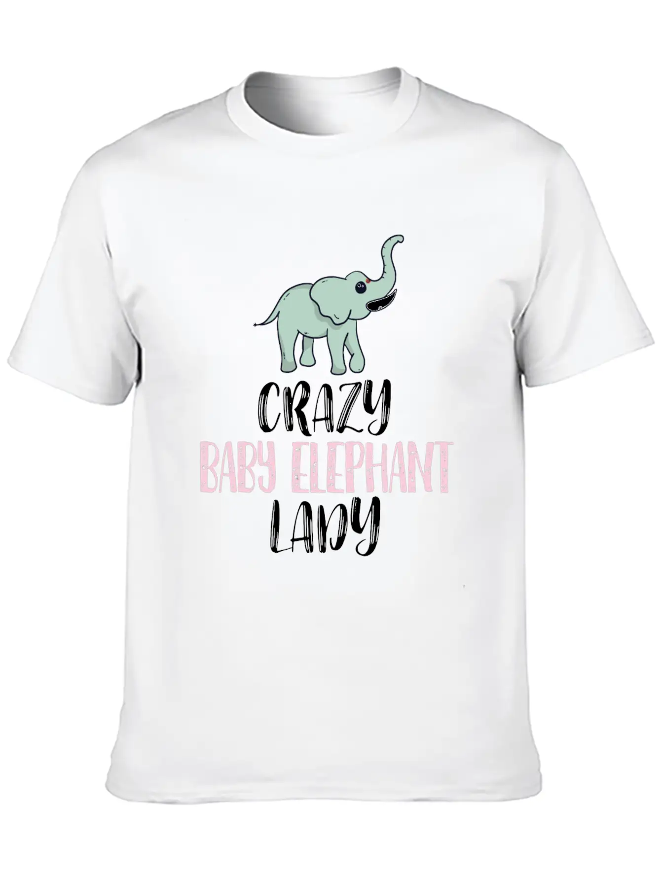 Crazy Baby Elephant Lady Elephant Lovers Breathable Graphic T-Shirt – Perfect For Casual Days