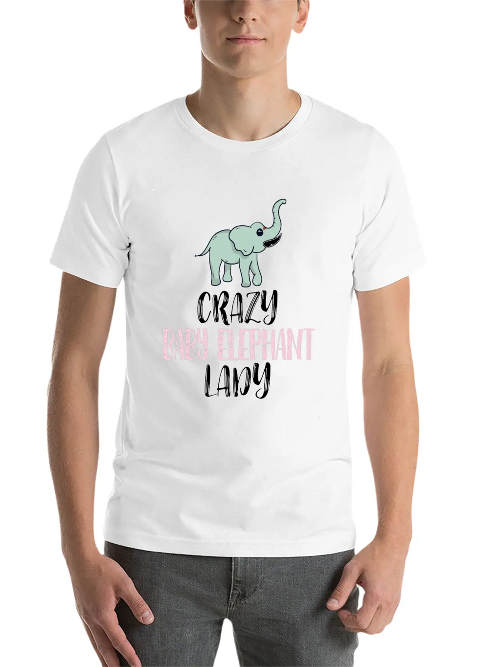 Crazy Baby Elephant Lady Elephant Lovers Breathable Graphic T-Shirt – Perfect For Casual Days