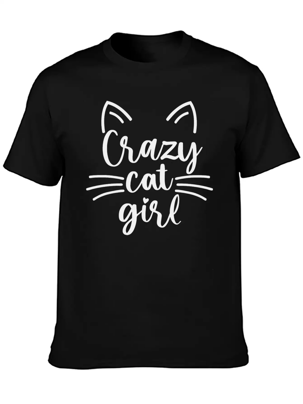 Crazy Cat Girl Basic Graphic T-Shirt – Daily Comfort In Soft Cotton