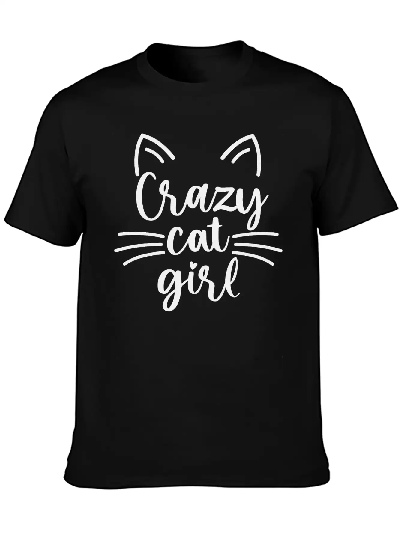 Crazy Cat Girl Basic Graphic T-Shirt – Daily Comfort In Soft Cotton