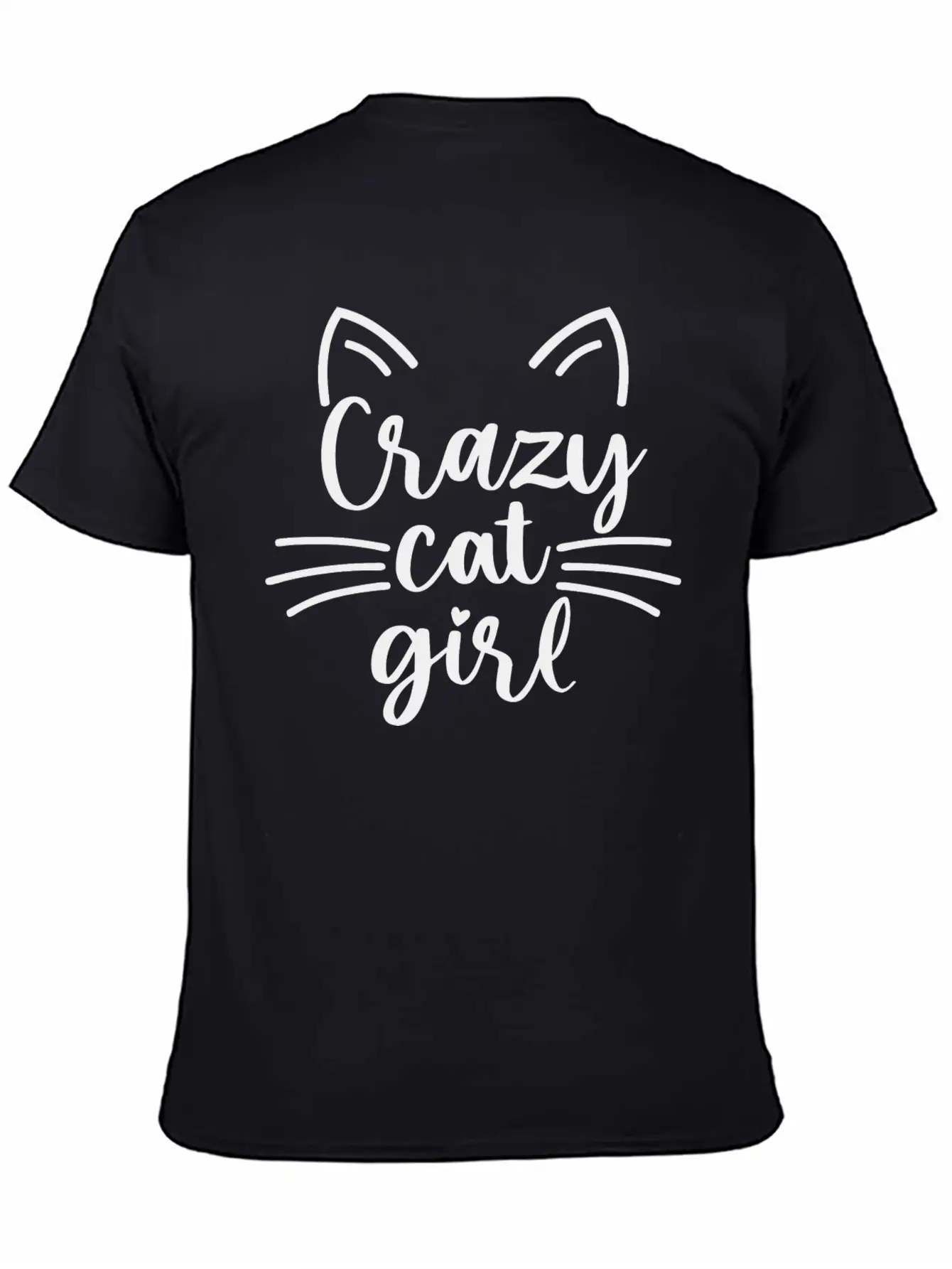 Crazy Cat Girl Basic Graphic T-Shirt – Daily Comfort In Soft Cotton