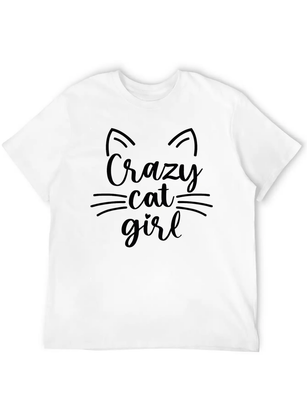 Crazy Cat Girl Basic Graphic T-Shirt – Daily Comfort In Soft Cotton