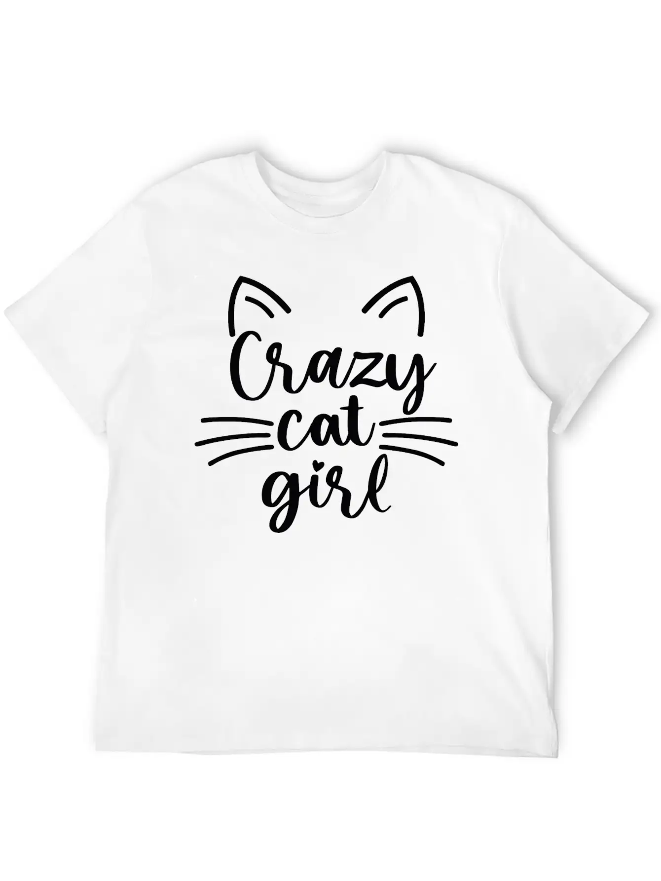 Crazy Cat Girl Basic Graphic T-Shirt – Daily Comfort In Soft Cotton