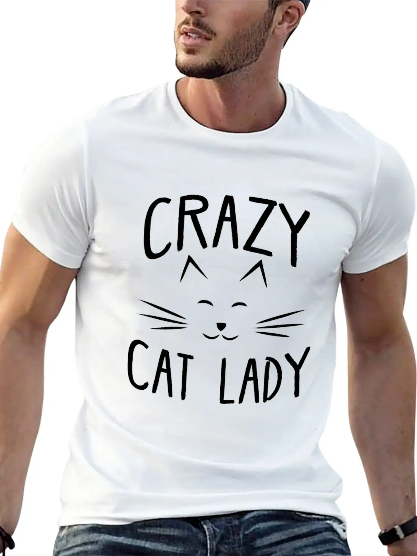 CRAZY CAT LADY Essential Cotton Tee For Daily Outfits – Unisex Style