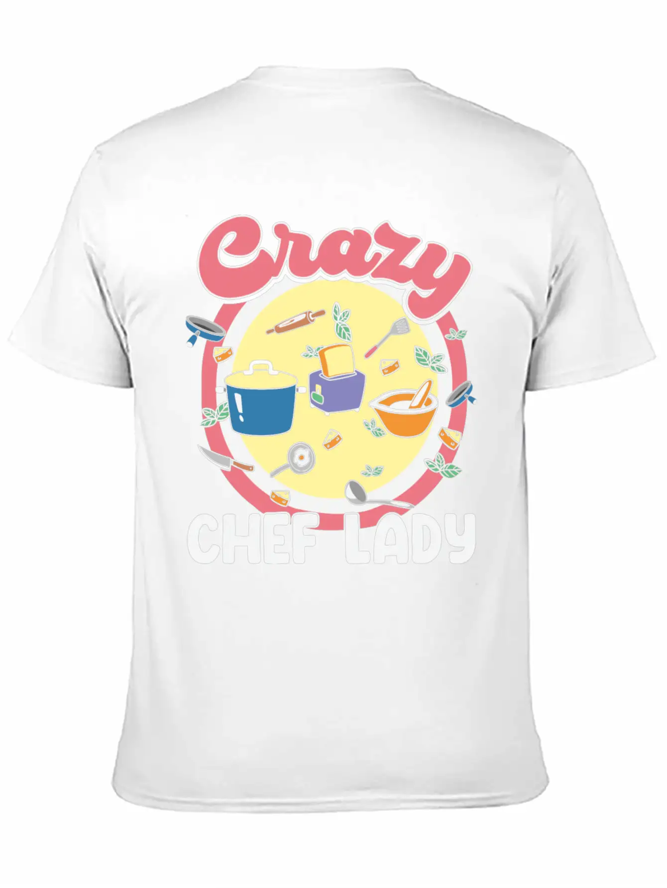 Crazy Chef Lady Breathable Graphic T-Shirt – Perfect For Casual Days