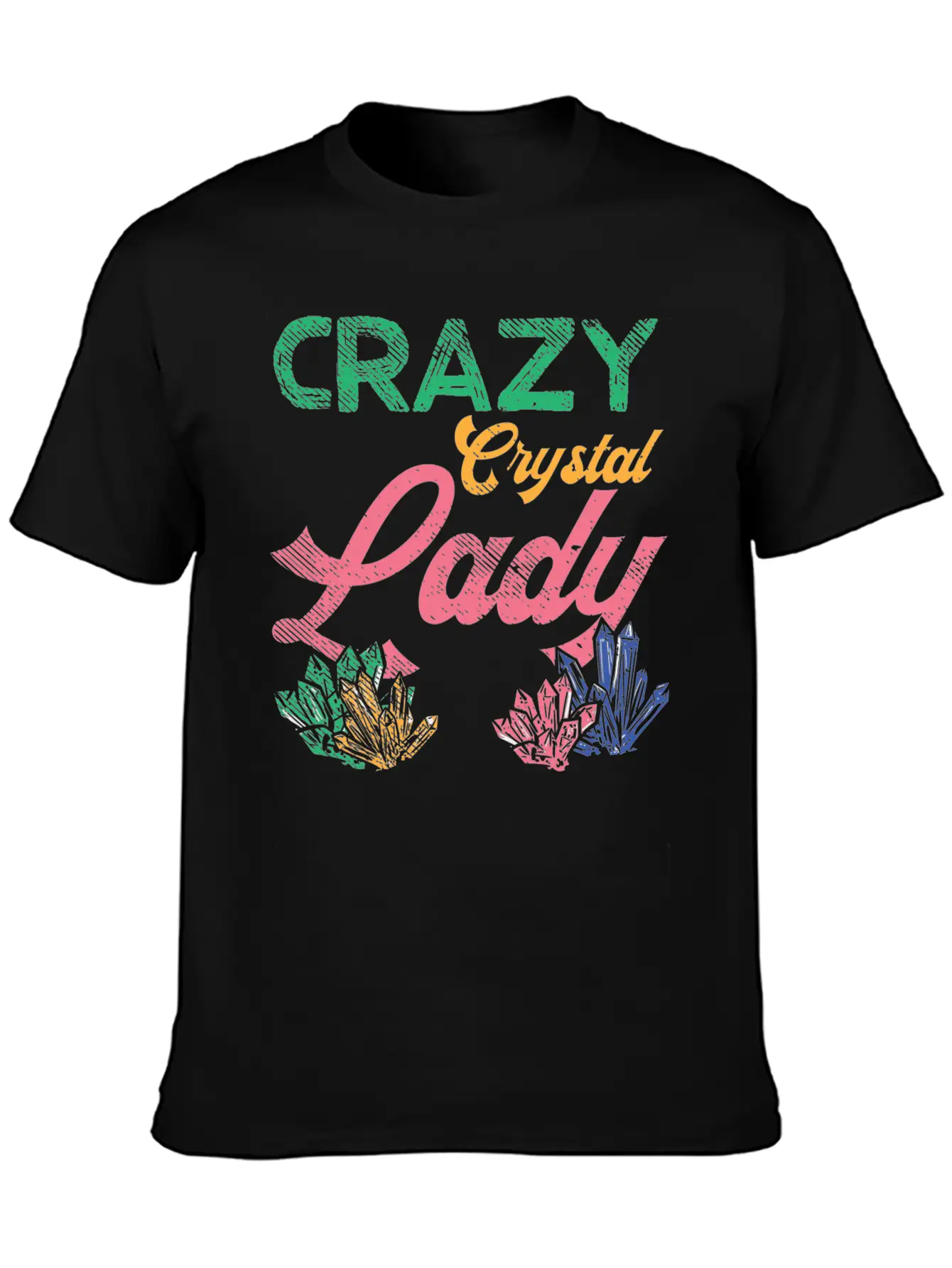 Crazy Crystal Lady Breathable Graphic T-Shirt – Perfect For Casual Days