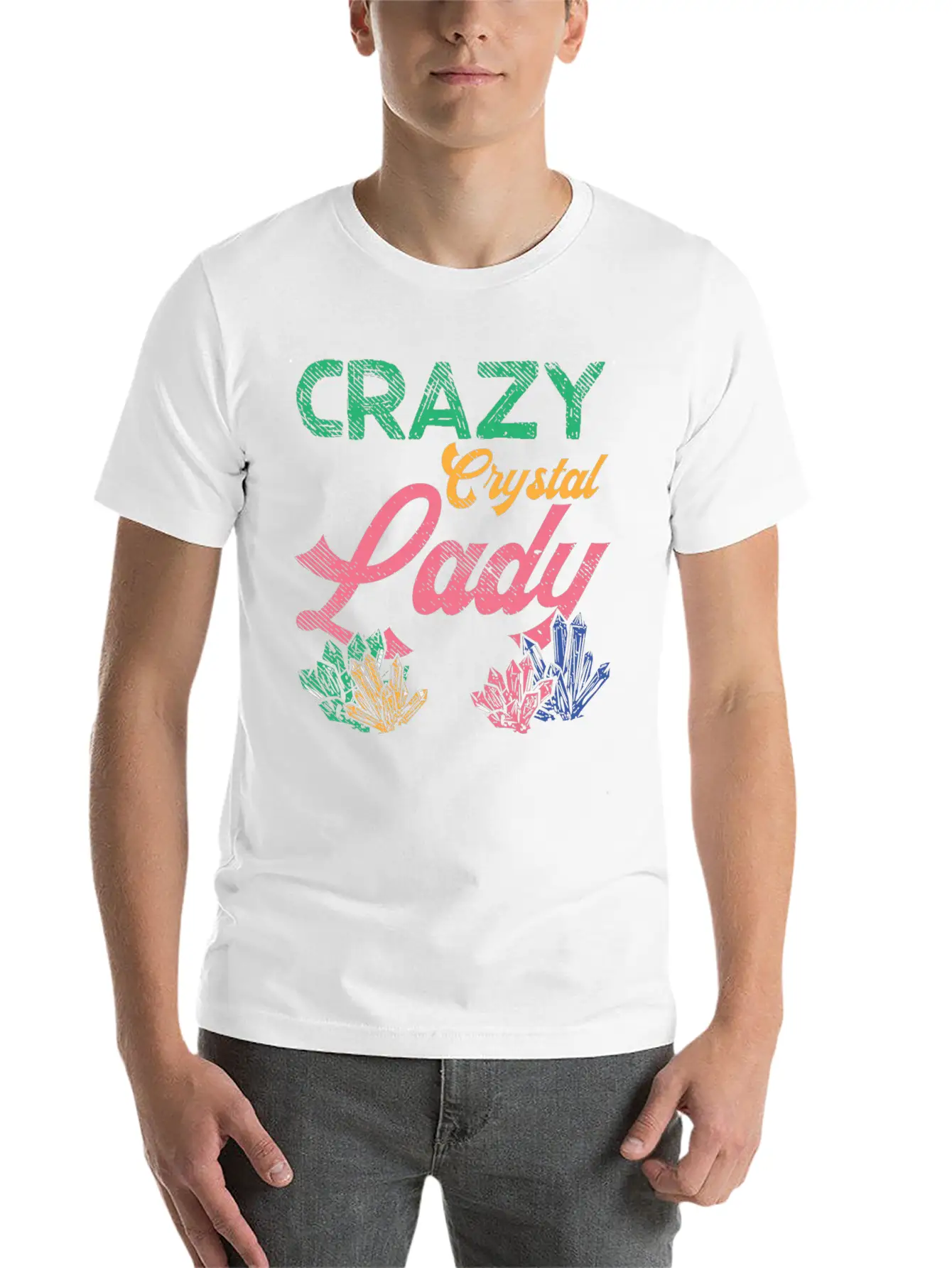 Crazy Crystal Lady Breathable Graphic T-Shirt – Perfect For Casual Days