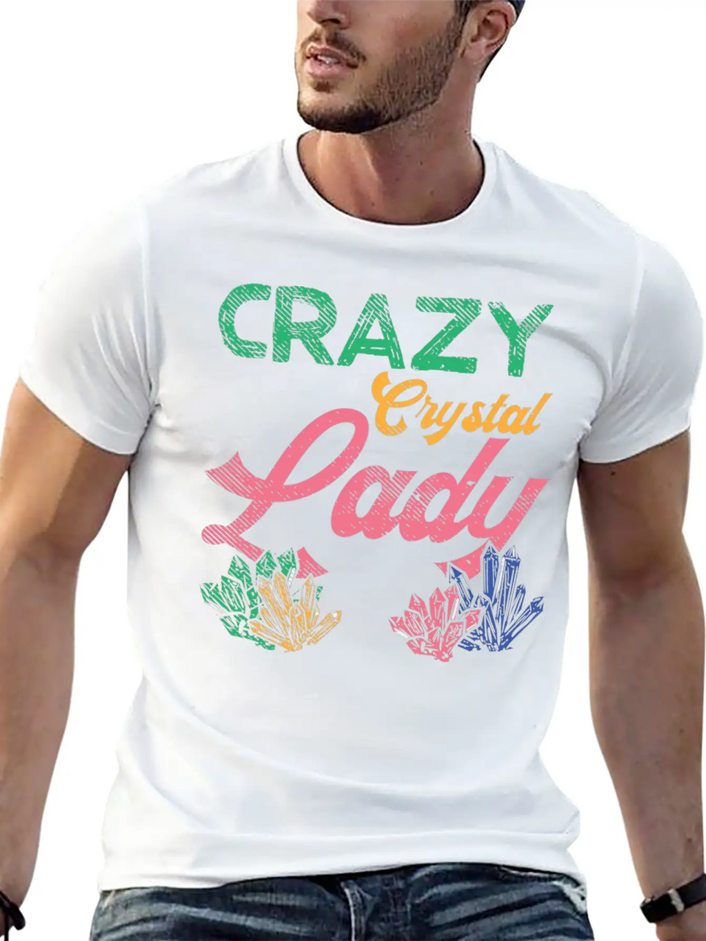Crazy Crystal Lady Breathable Graphic T-Shirt – Perfect For Casual Days