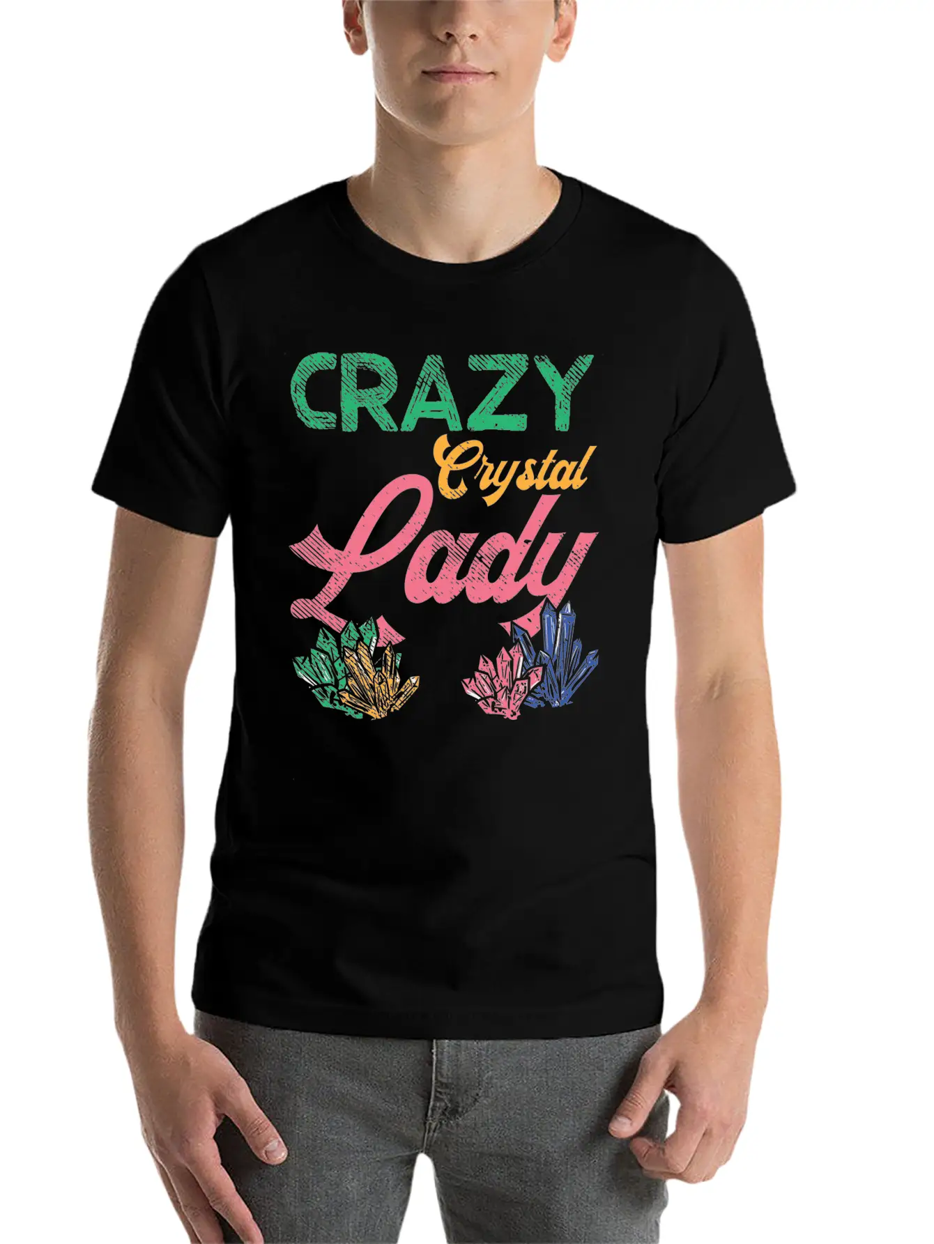 Crazy Crystal Lady Breathable Graphic T-Shirt – Perfect For Casual Days