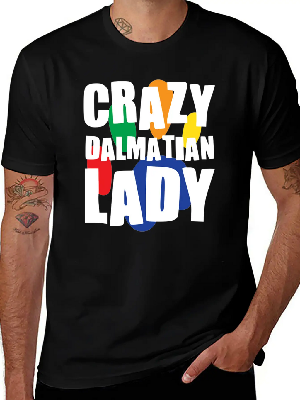 Crazy Dalmatian Lady Classic Cotton Tee – Unisex Comfort For Any Season