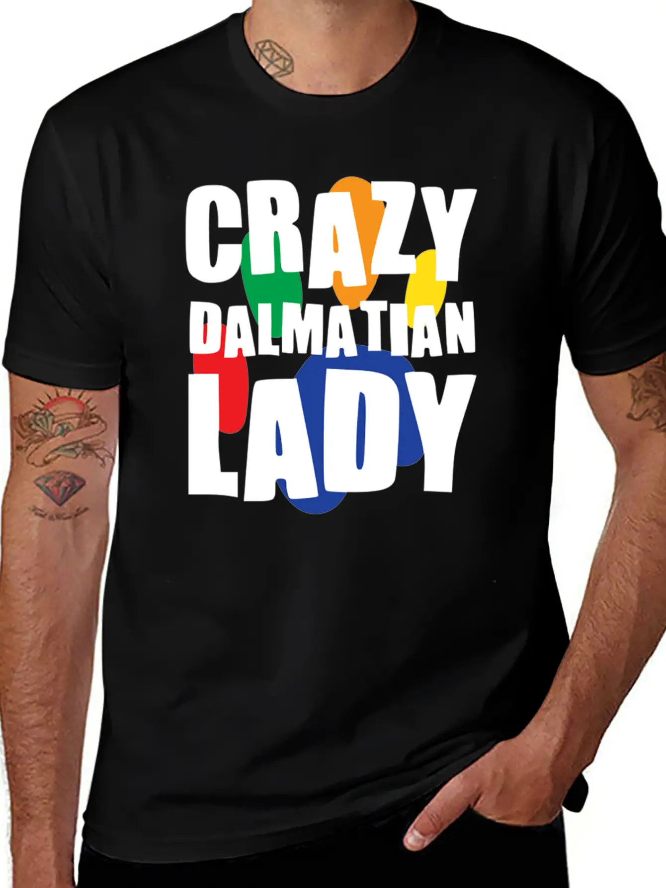 Crazy Dalmatian Lady Classic Cotton Tee – Unisex Comfort For Any Season