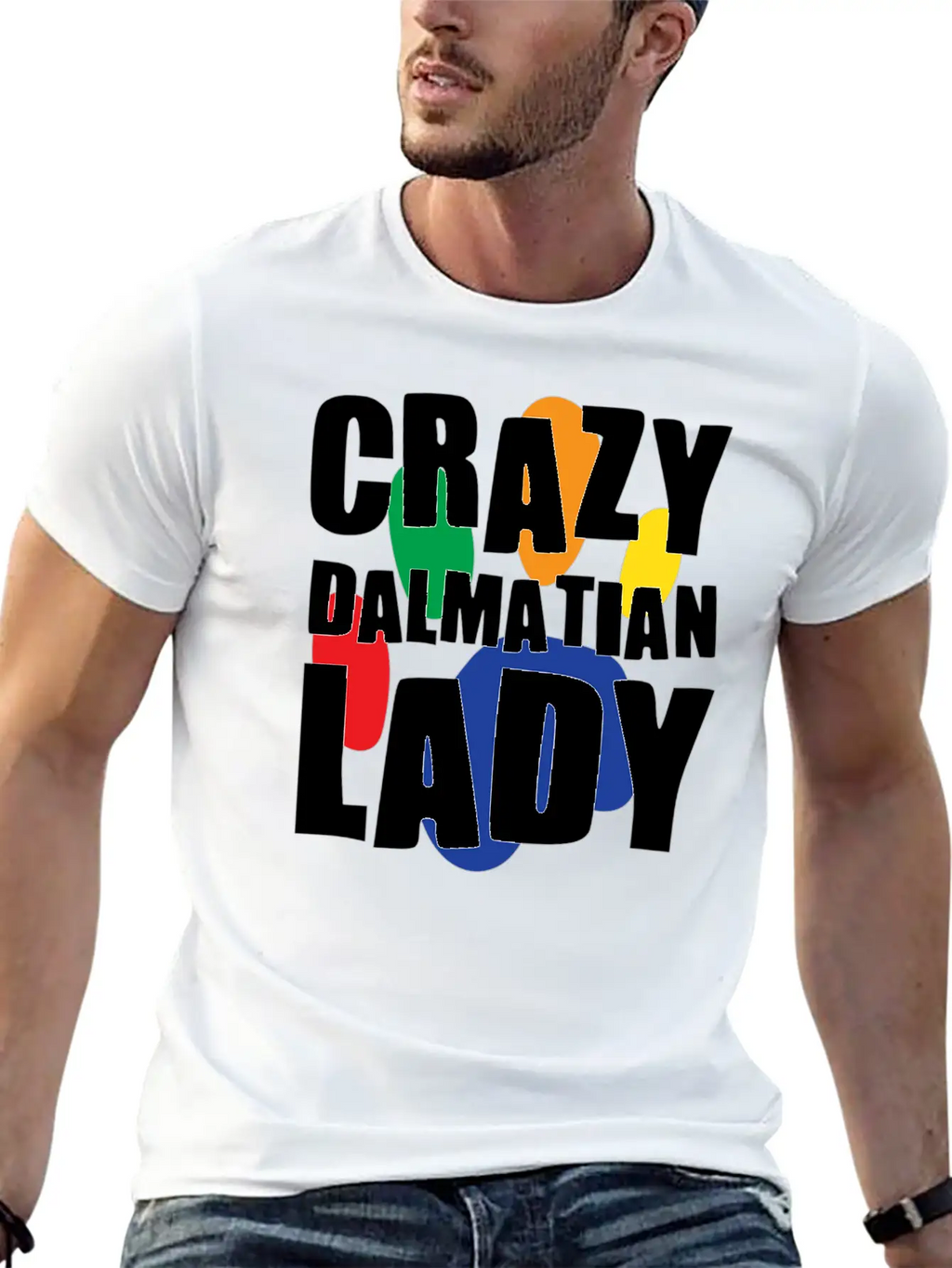 Crazy Dalmatian Lady Classic Cotton Tee – Unisex Comfort For Any Season