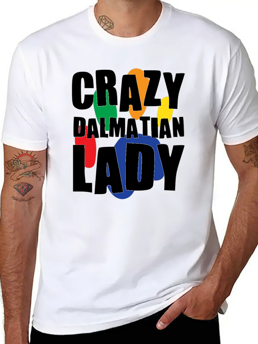 Crazy Dalmatian Lady Classic Cotton Tee – Unisex Comfort For Any Season
