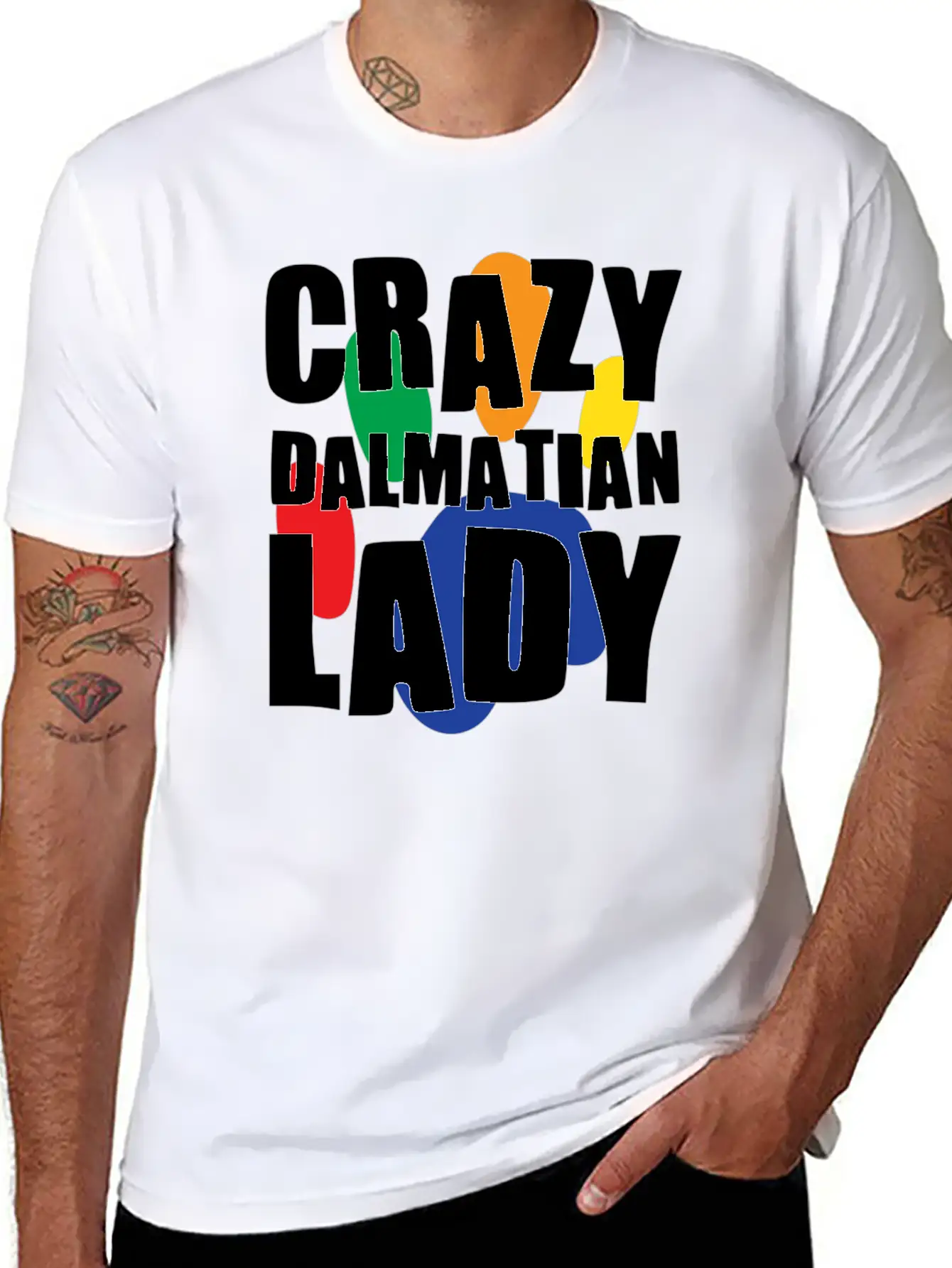 Crazy Dalmatian Lady Classic Cotton Tee – Unisex Comfort For Any Season