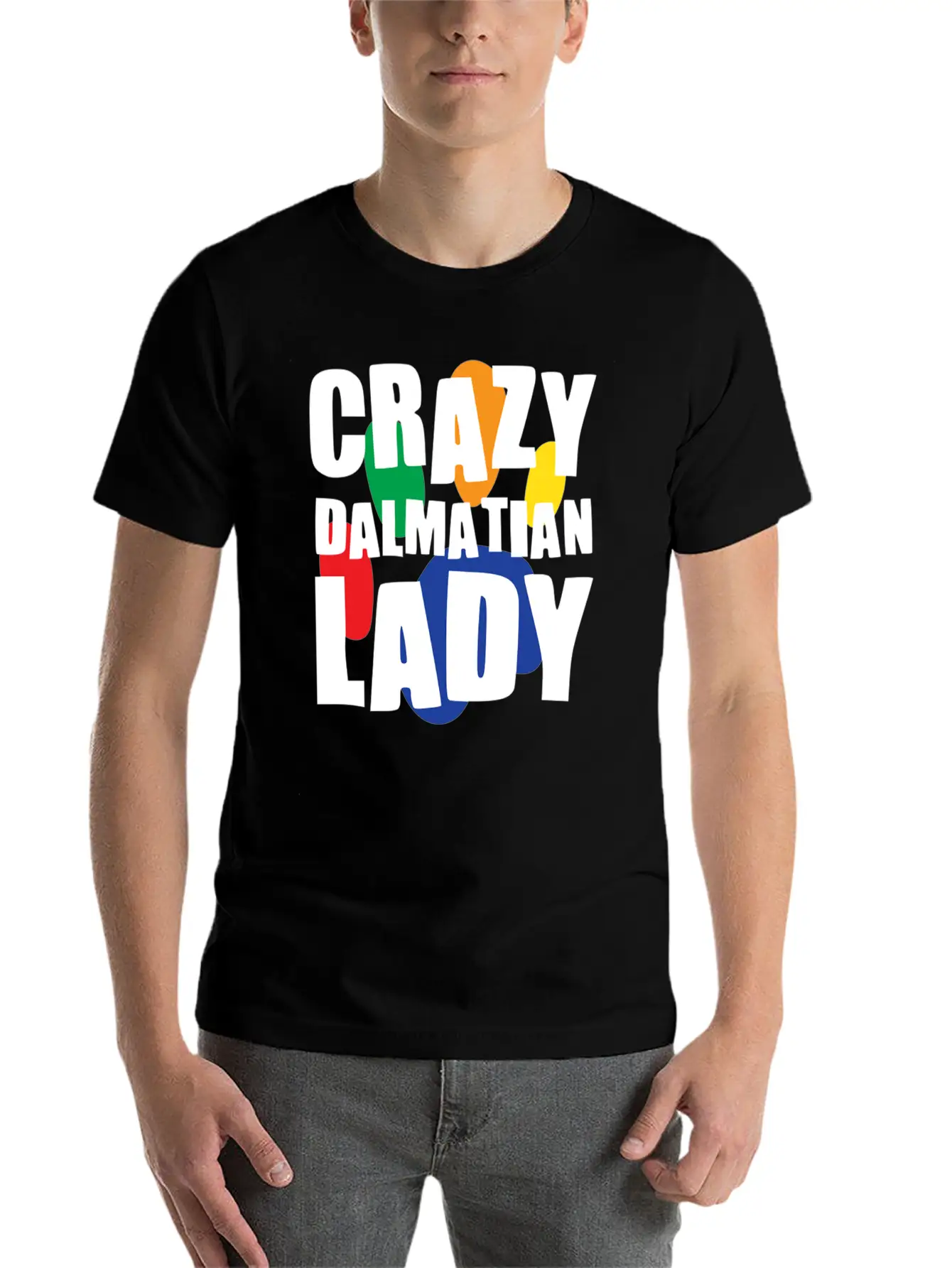 Crazy Dalmatian Lady Classic Cotton Tee – Unisex Comfort For Any Season