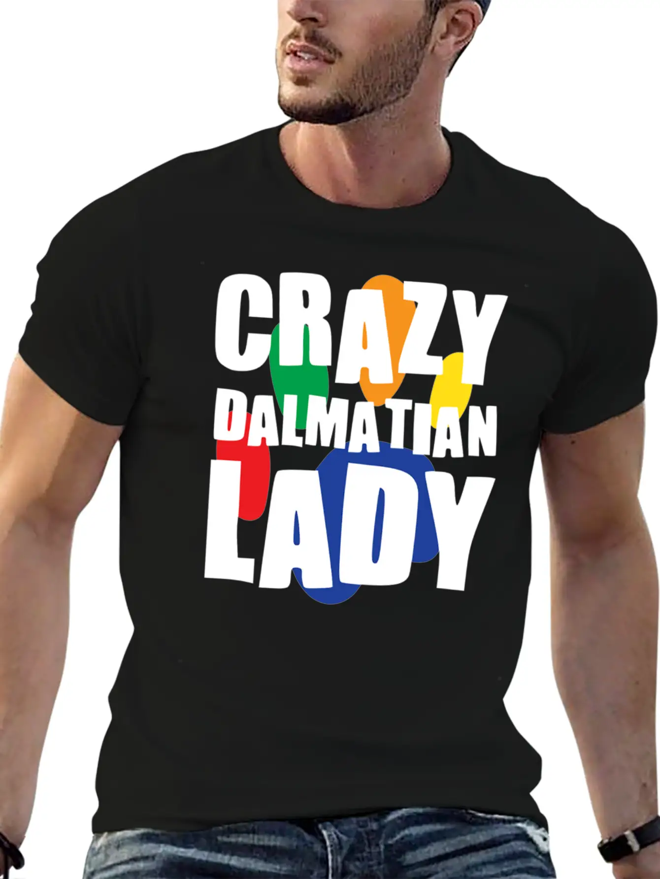 Crazy Dalmatian Lady Classic Cotton Tee – Unisex Comfort For Any Season