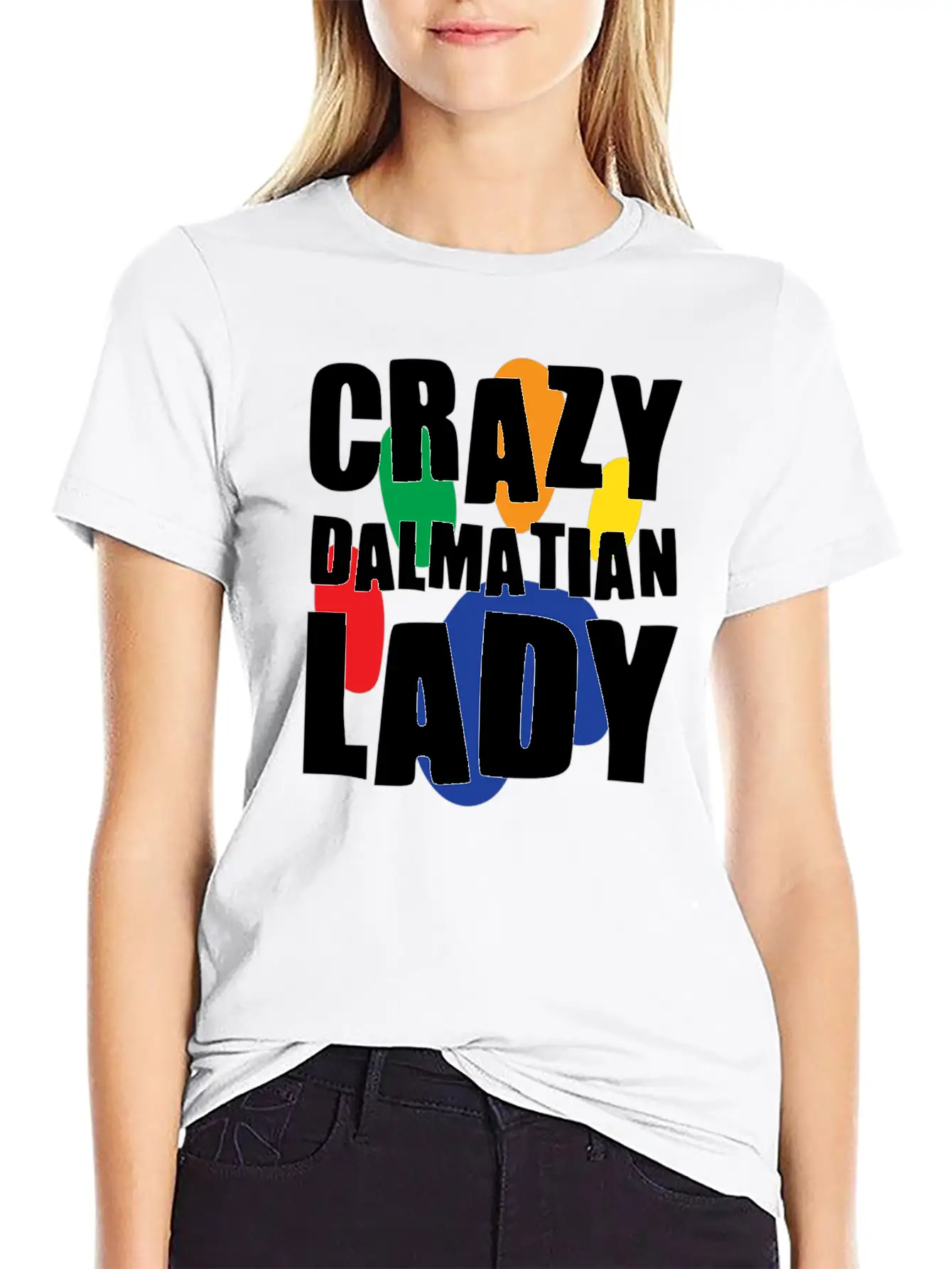 Crazy Dalmatian Lady Classic Cotton Tee – Unisex Comfort For Any Season