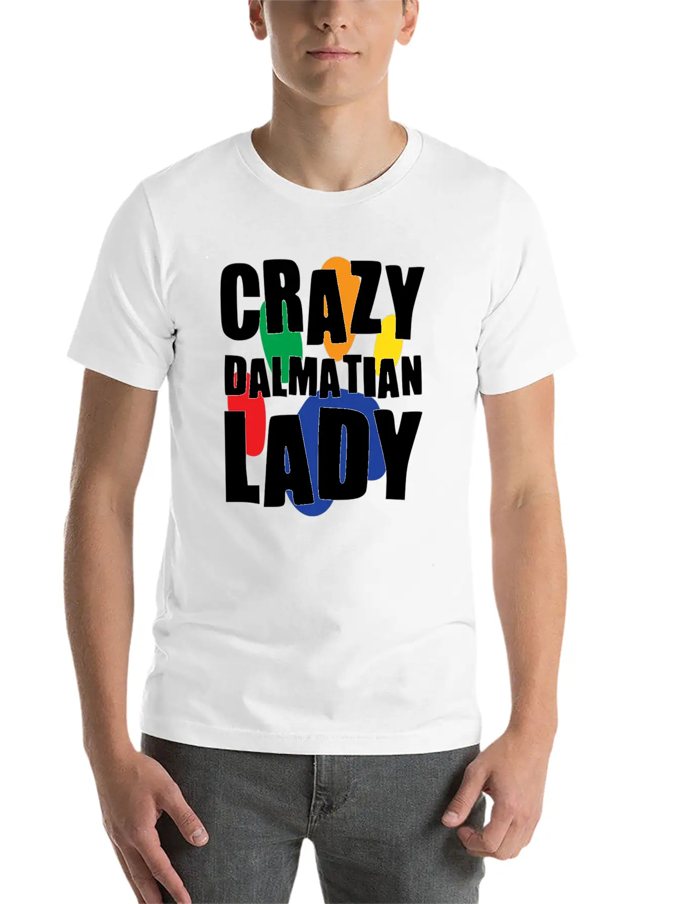 Crazy Dalmatian Lady Classic Cotton Tee – Unisex Comfort For Any Season