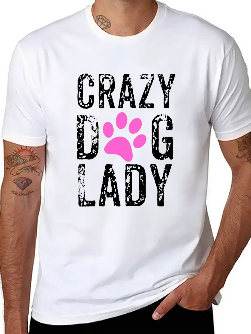 Crazy Dog Lady Pink Paw, Dog Mom, Crazy Dog Mom Breathable Graphic T-Shirt – Perfect For Casual Days