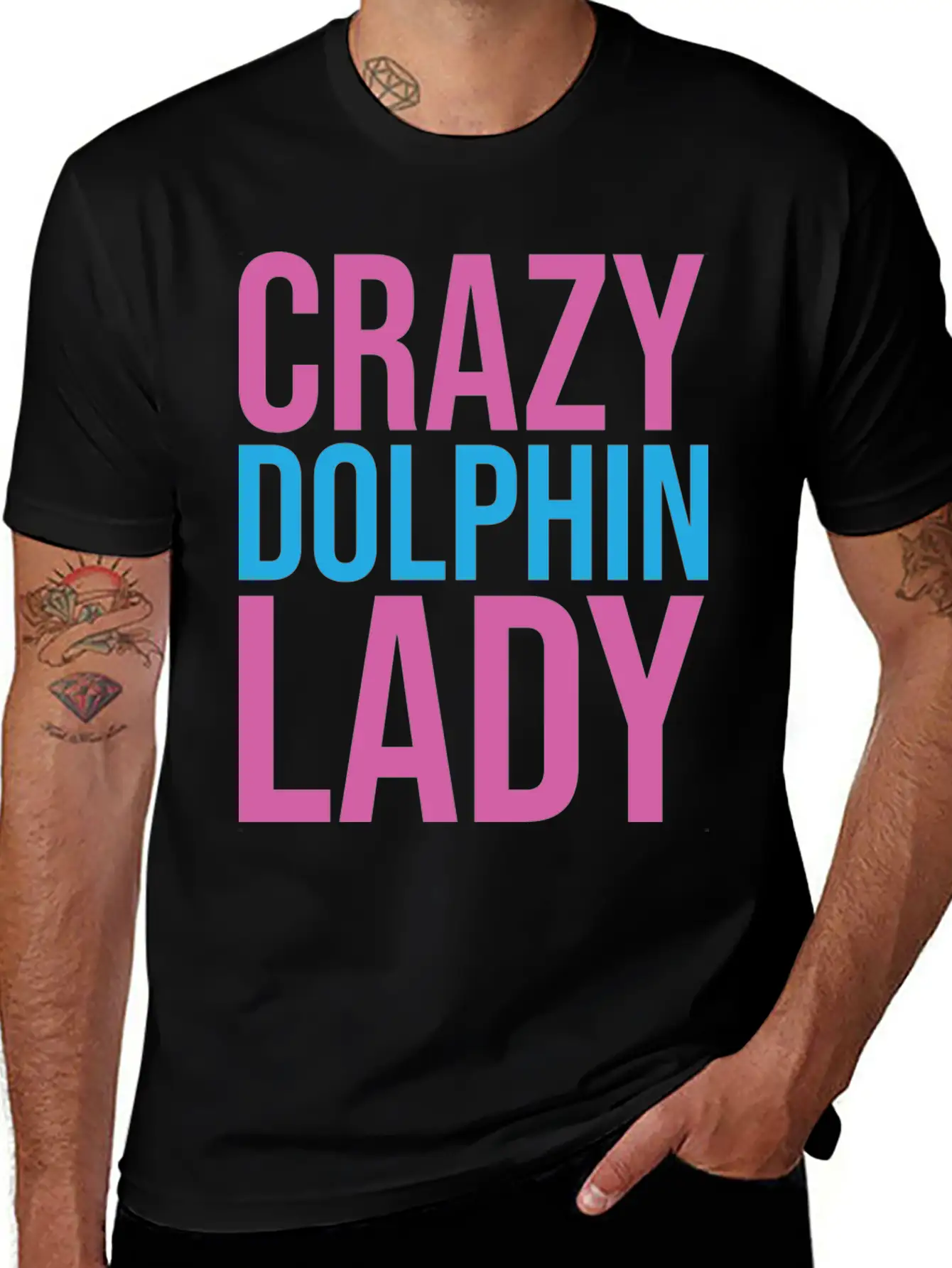 CRAZY DOLPHIN LADY Timeless Short Sleeve Tee – Comfy And Minimalist Design
