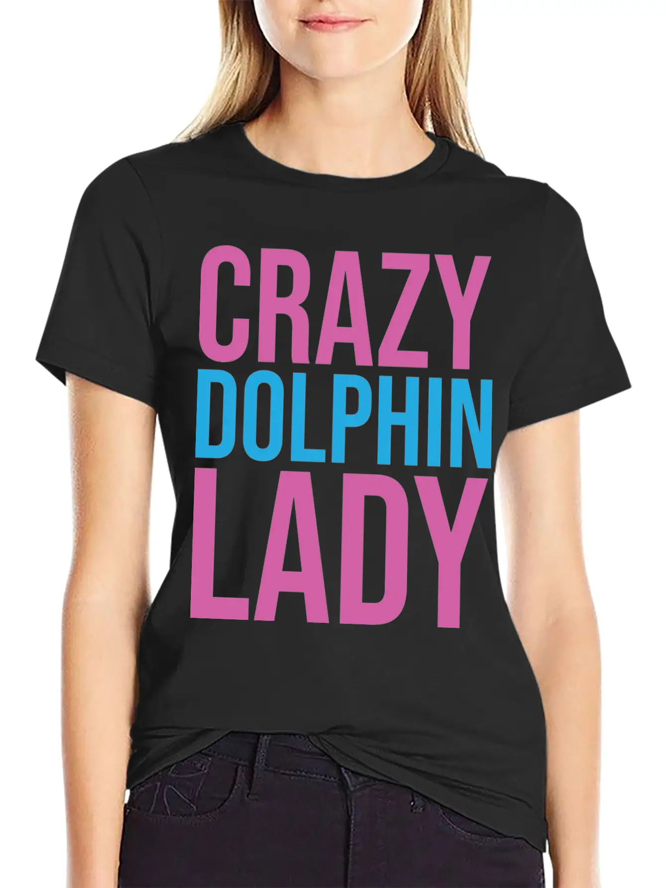 CRAZY DOLPHIN LADY Timeless Short Sleeve Tee – Comfy And Minimalist Design