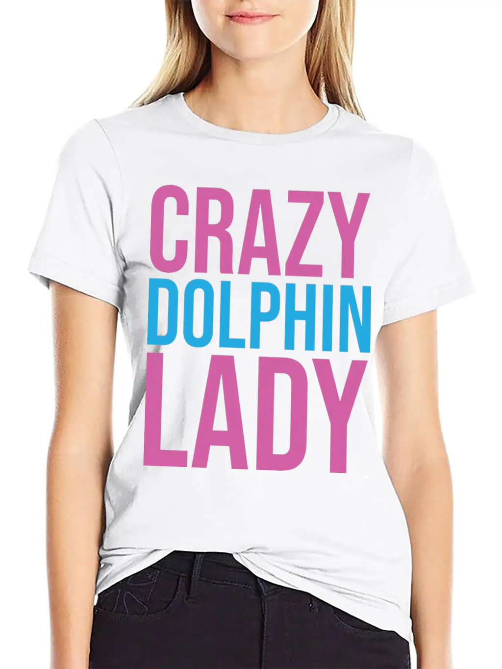 CRAZY DOLPHIN LADY Timeless Short Sleeve Tee – Comfy And Minimalist Design
