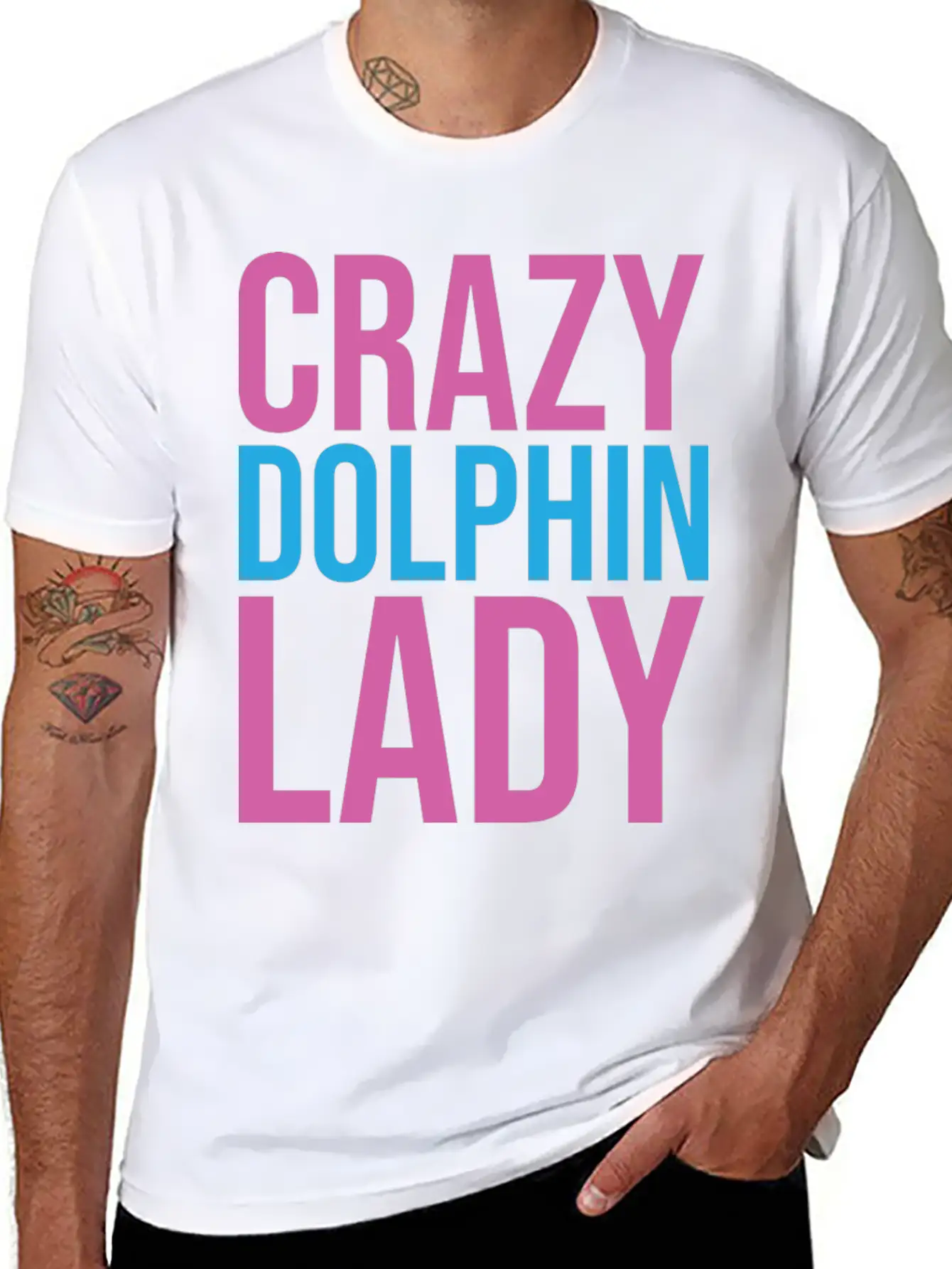 CRAZY DOLPHIN LADY Timeless Short Sleeve Tee – Comfy And Minimalist Design