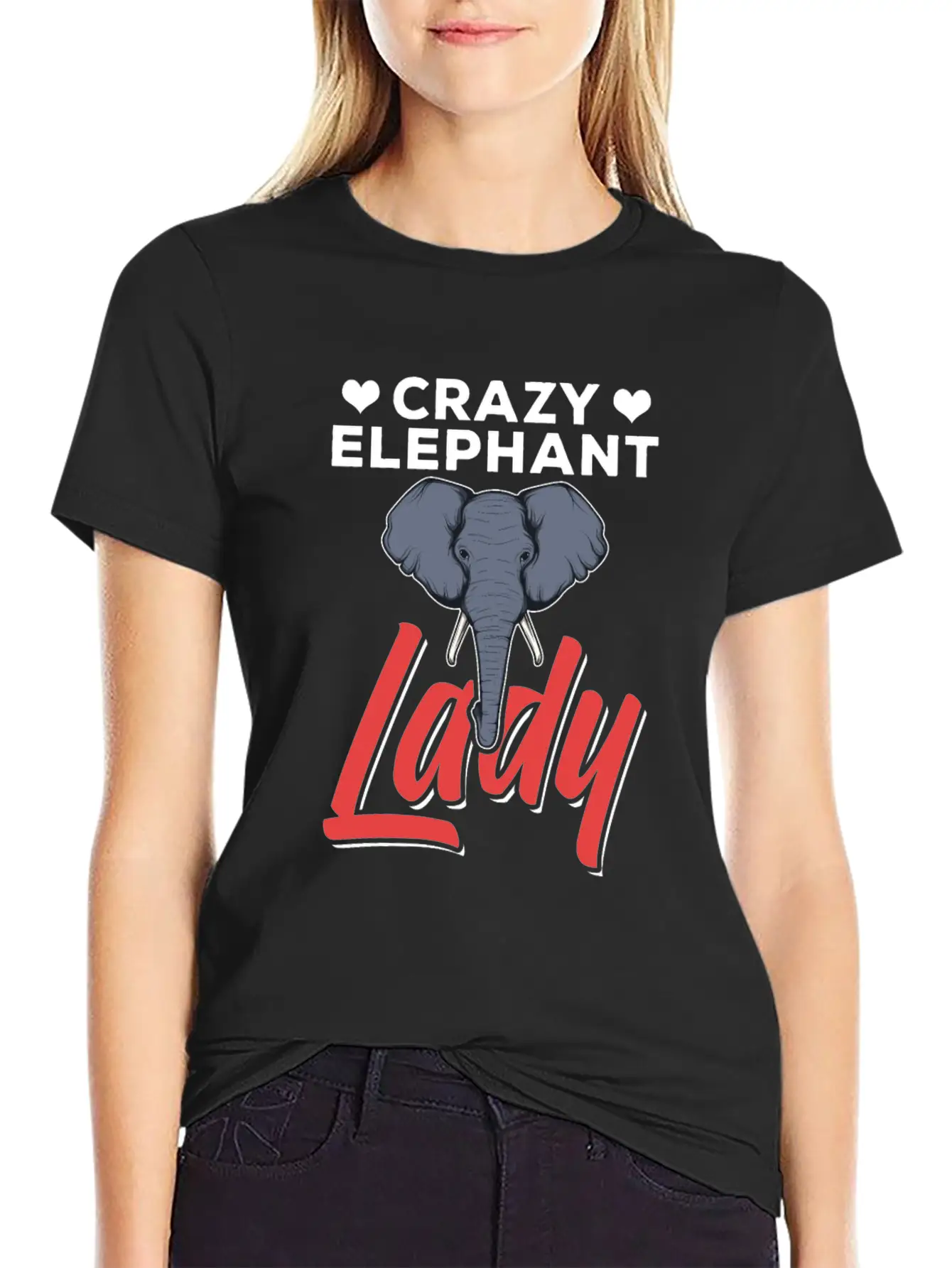 Crazy Elephant Lady Elephant Enthusiast Unisex Casual T-Shirt – Clean Design For Daily Comfort