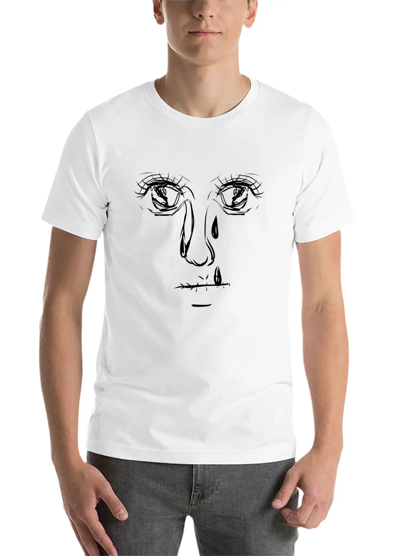 Crazy Eyes Sad Timeless Short Sleeve Tee – Comfy And Minimalist Design