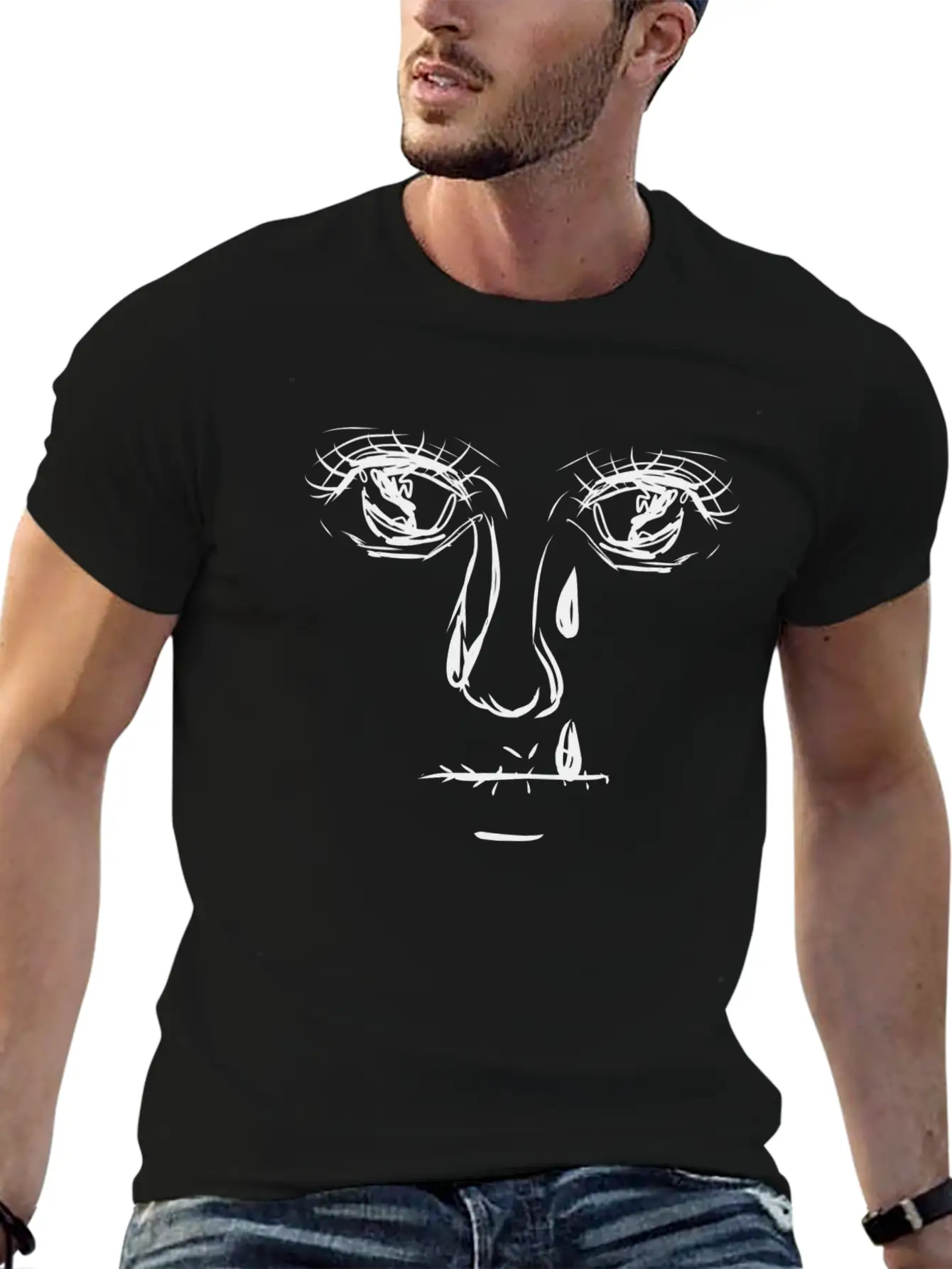 Crazy Eyes Sad Timeless Short Sleeve Tee – Comfy And Minimalist Design