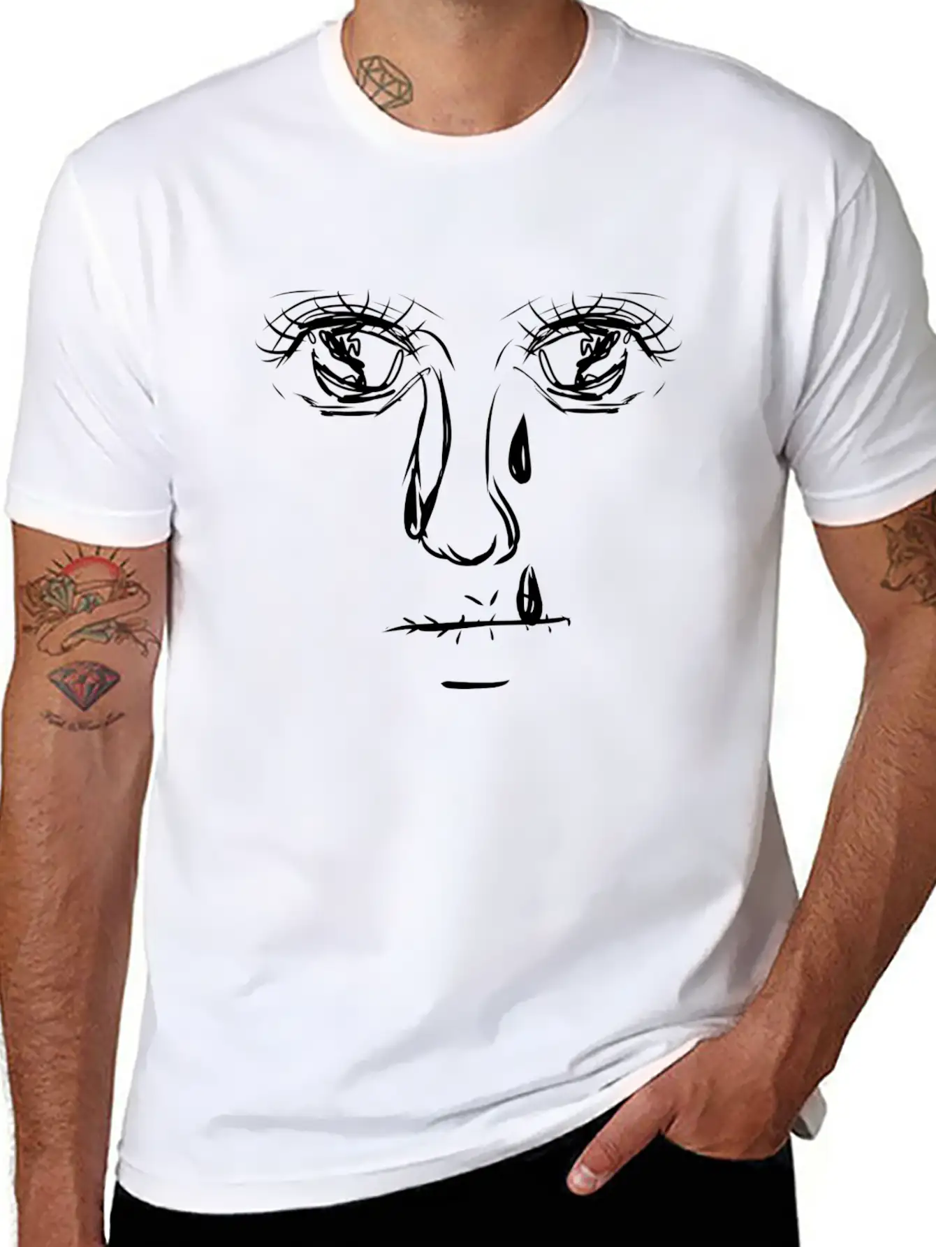 Crazy Eyes Sad Timeless Short Sleeve Tee – Comfy And Minimalist Design