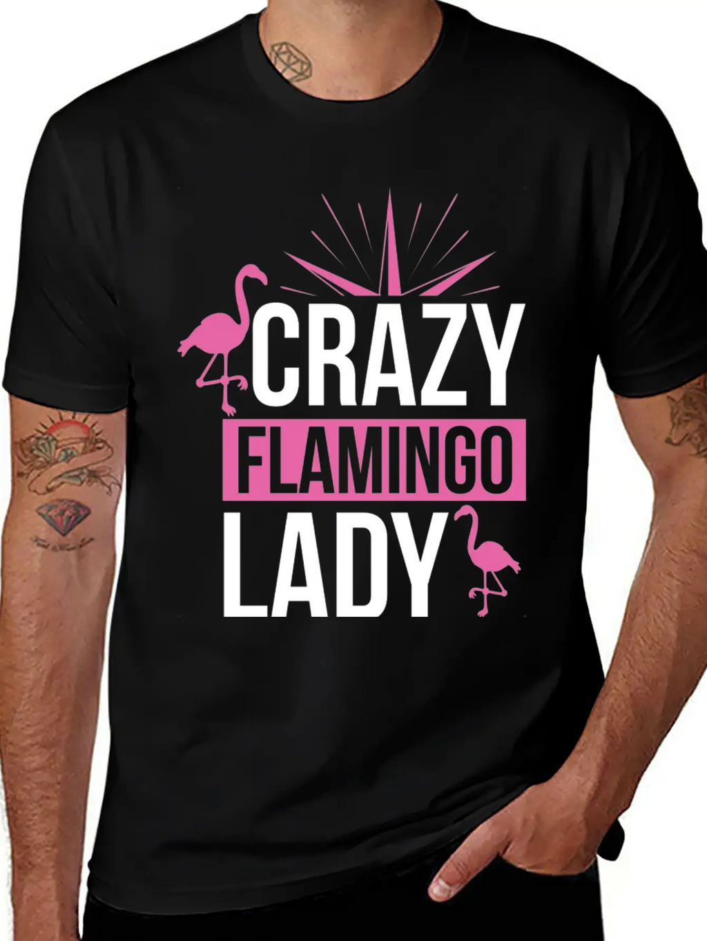 Crazy Flamingo Lady Relaxed Everyday Tee – Lightweight And Durable Cotton