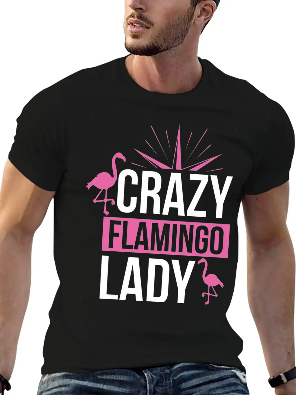 Crazy Flamingo Lady Relaxed Everyday Tee – Lightweight And Durable Cotton
