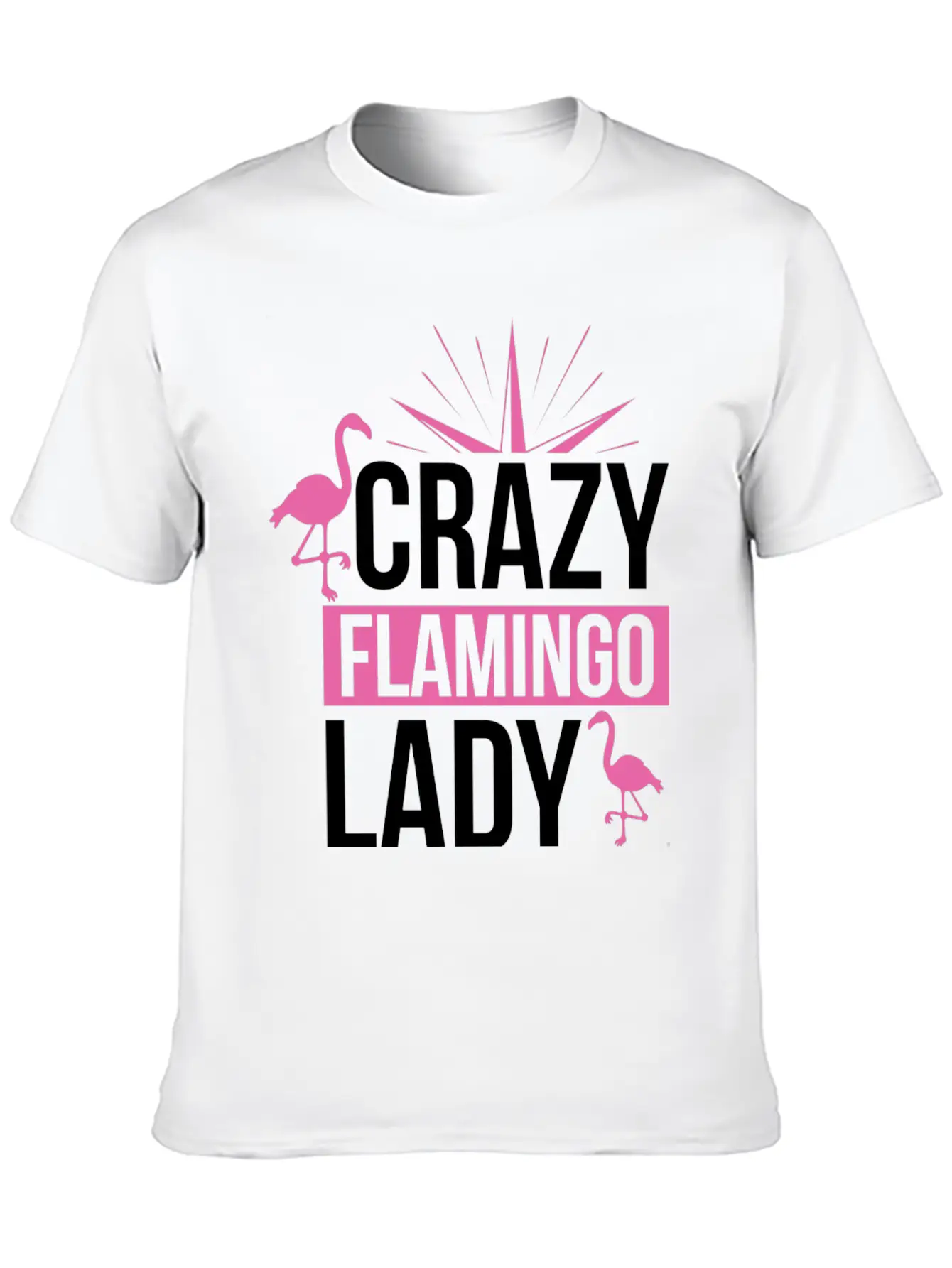 Crazy Flamingo Lady Relaxed Everyday Tee – Lightweight And Durable Cotton