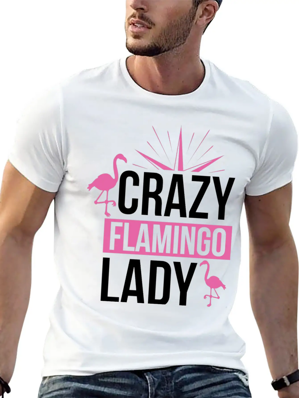 Crazy Flamingo Lady Relaxed Everyday Tee – Lightweight And Durable Cotton