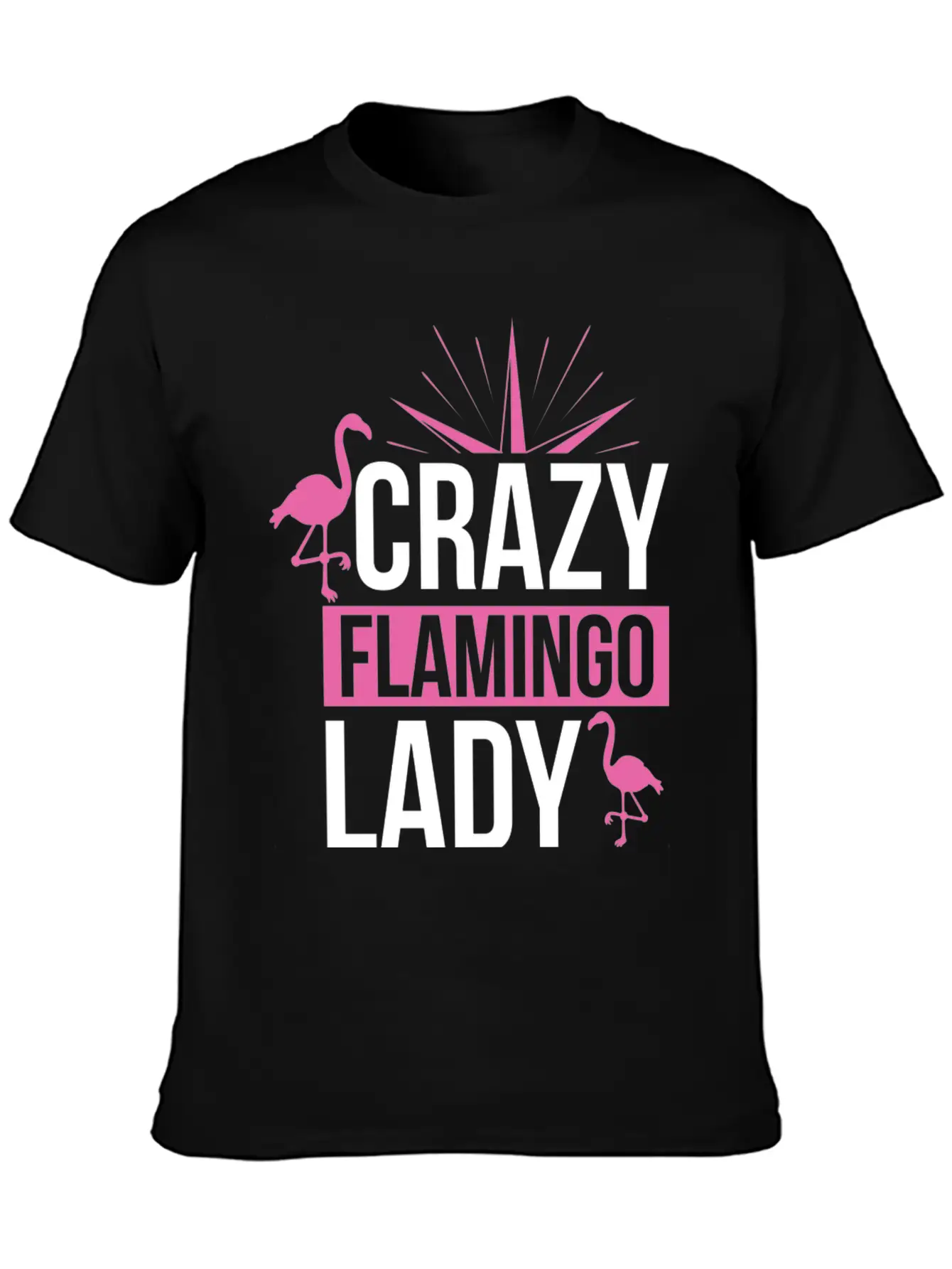 Crazy Flamingo Lady Relaxed Everyday Tee – Lightweight And Durable Cotton