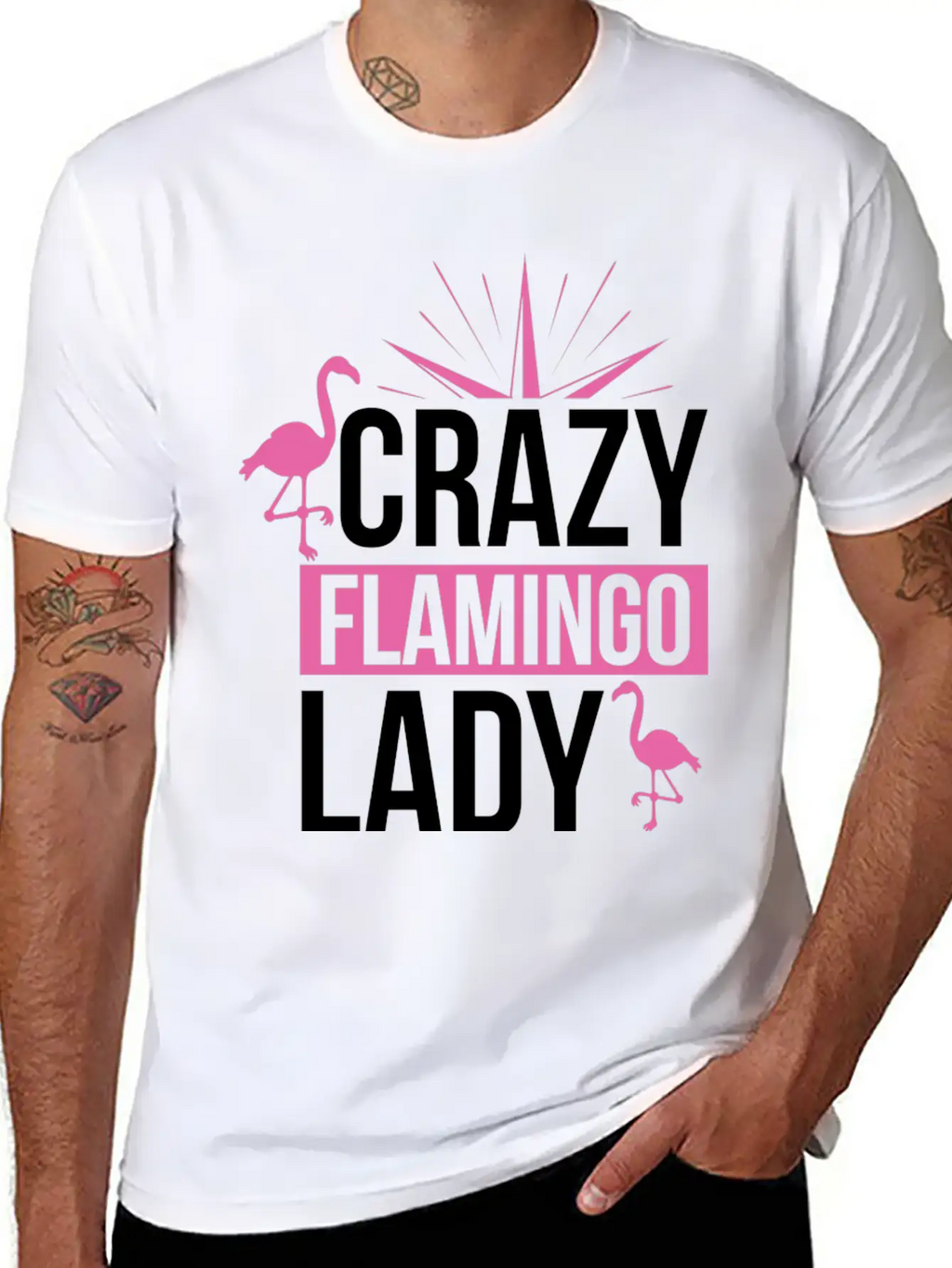 Crazy Flamingo Lady Relaxed Everyday Tee – Lightweight And Durable Cotton