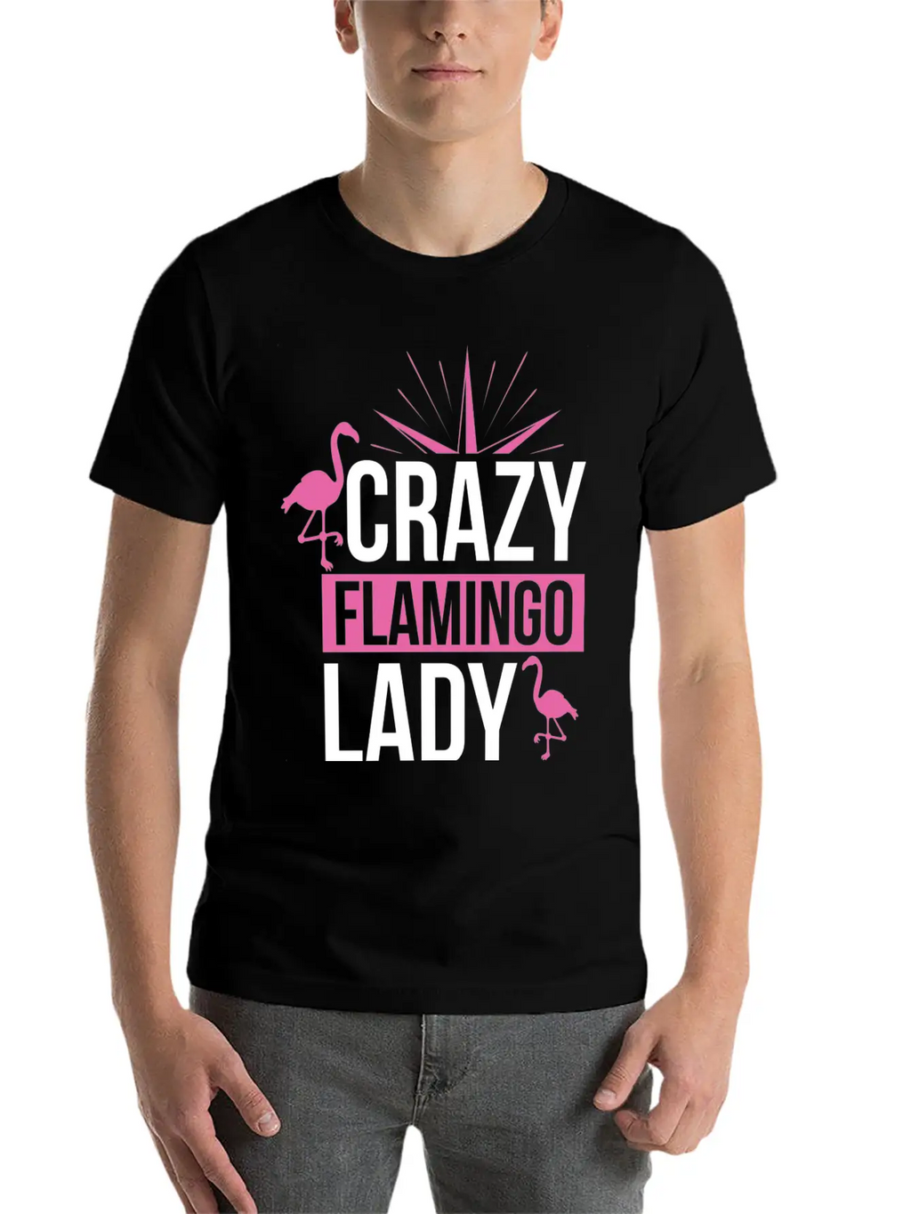 Crazy Flamingo Lady Relaxed Everyday Tee – Lightweight And Durable Cotton