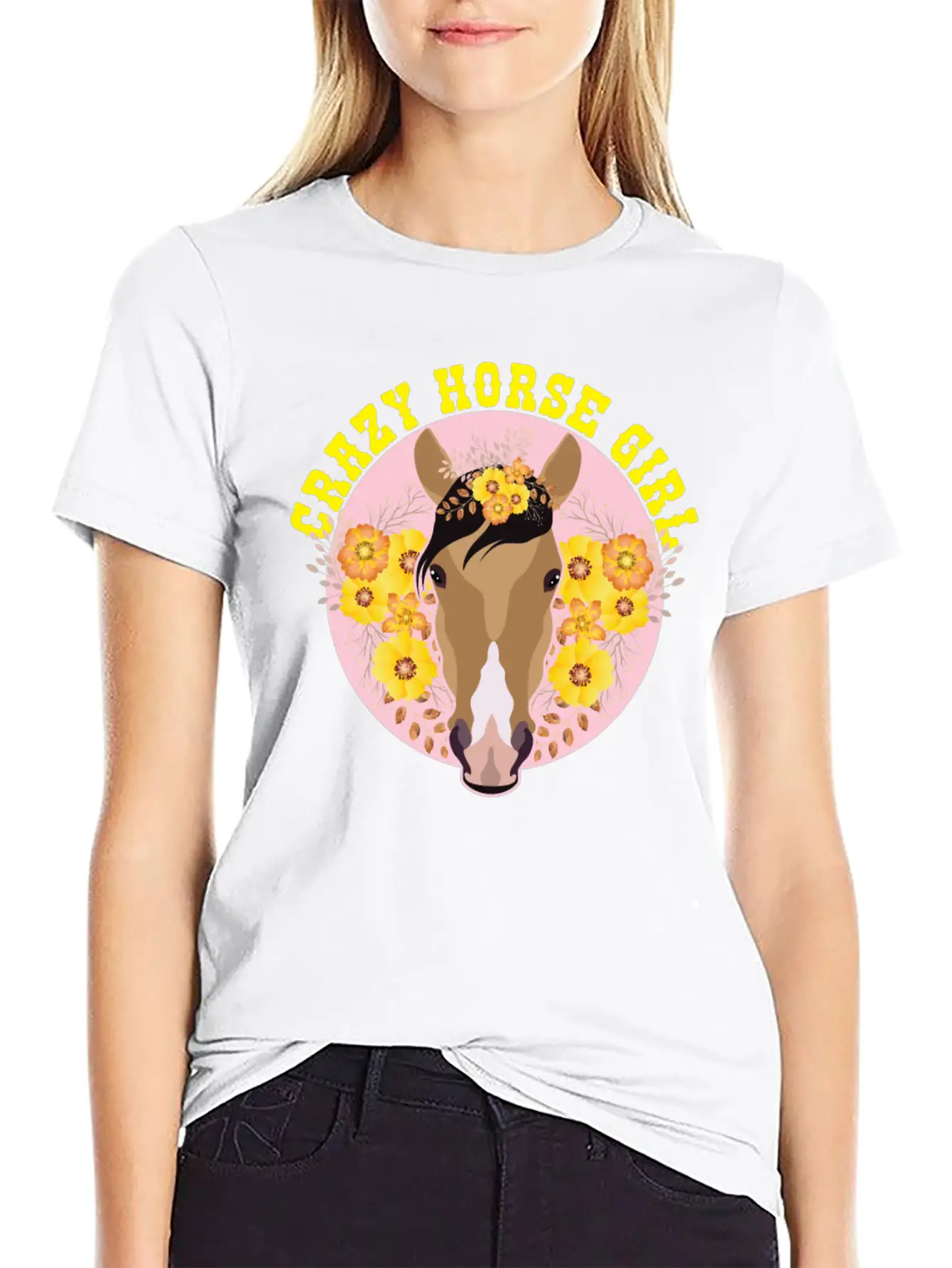 Crazy Horse Girl Unisex Casual T-Shirt – Clean Design For Daily Comfort