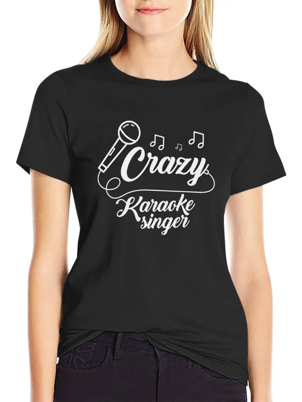 Crazy Karaoke Singer Microphone Singing Music Sing Breathable Soft Cotton T-Shirt – Timeless Casual Look