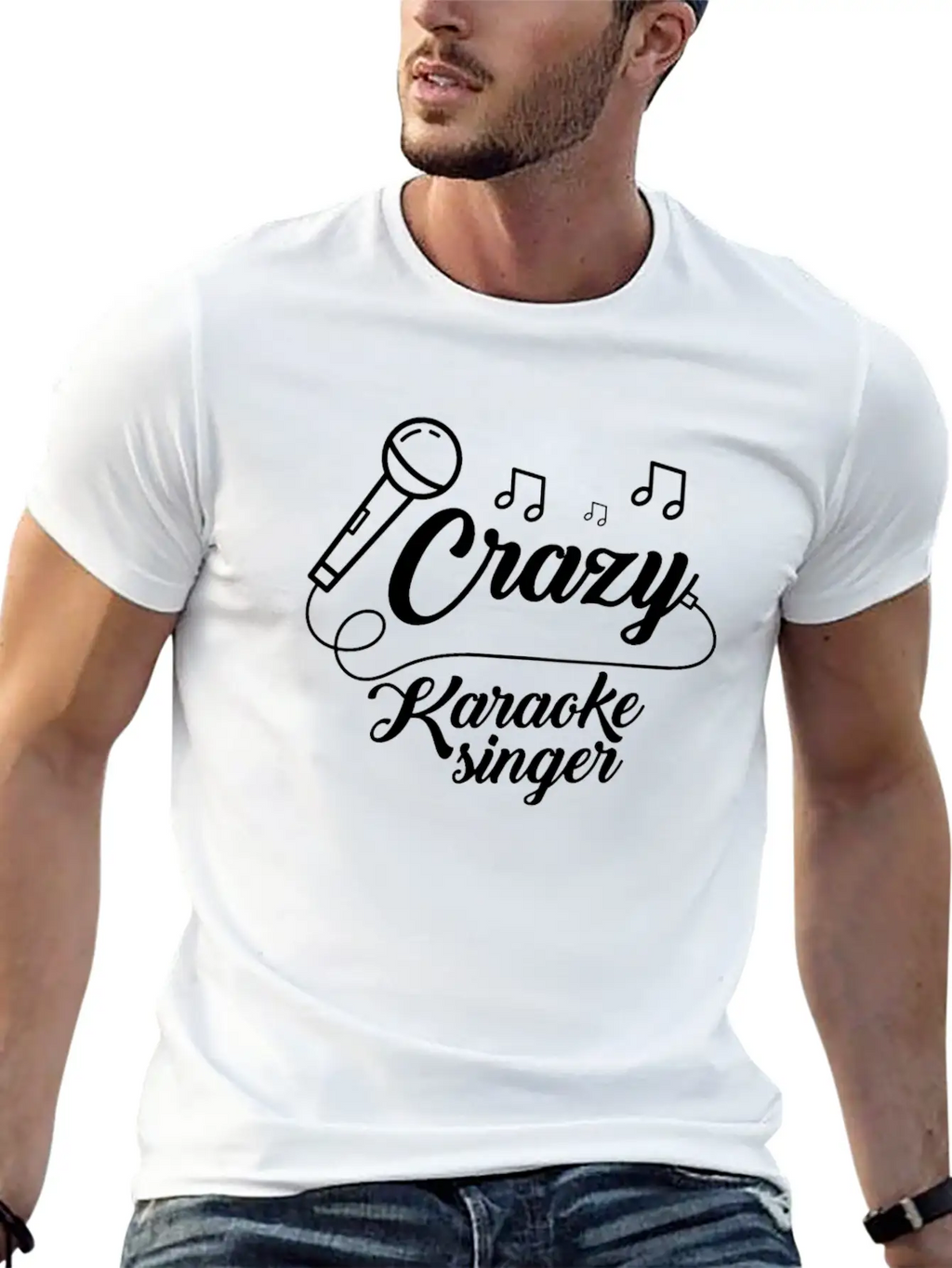 Crazy Karaoke Singer Microphone Singing Music Sing Breathable Soft Cotton T-Shirt – Timeless Casual Look