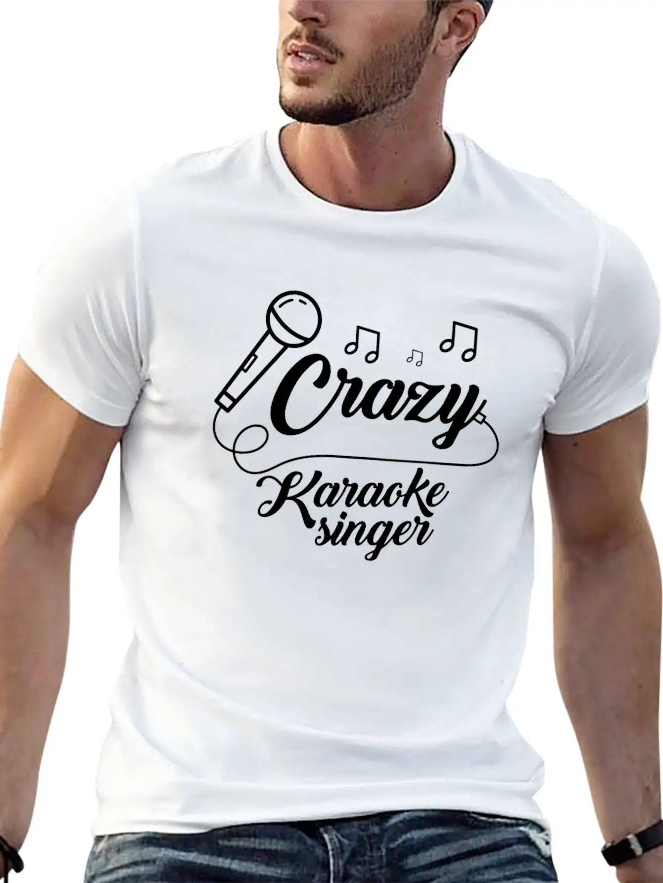 Crazy Karaoke Singer Microphone Singing Music Sing Breathable Soft Cotton T-Shirt – Timeless Casual Look