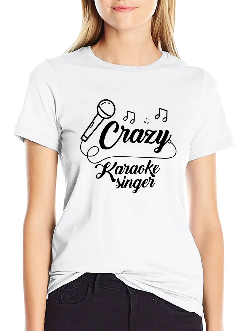 Crazy Karaoke Singer Microphone Singing Music Sing Breathable Soft Cotton T-Shirt – Timeless Casual Look