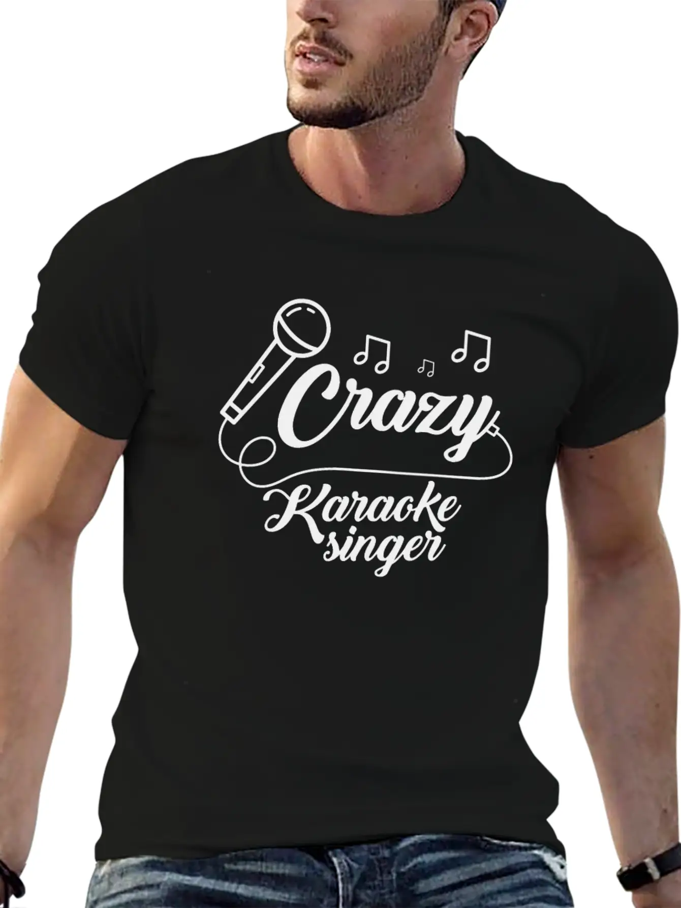 Crazy Karaoke Singer Microphone Singing Music Sing Breathable Soft Cotton T-Shirt – Timeless Casual Look