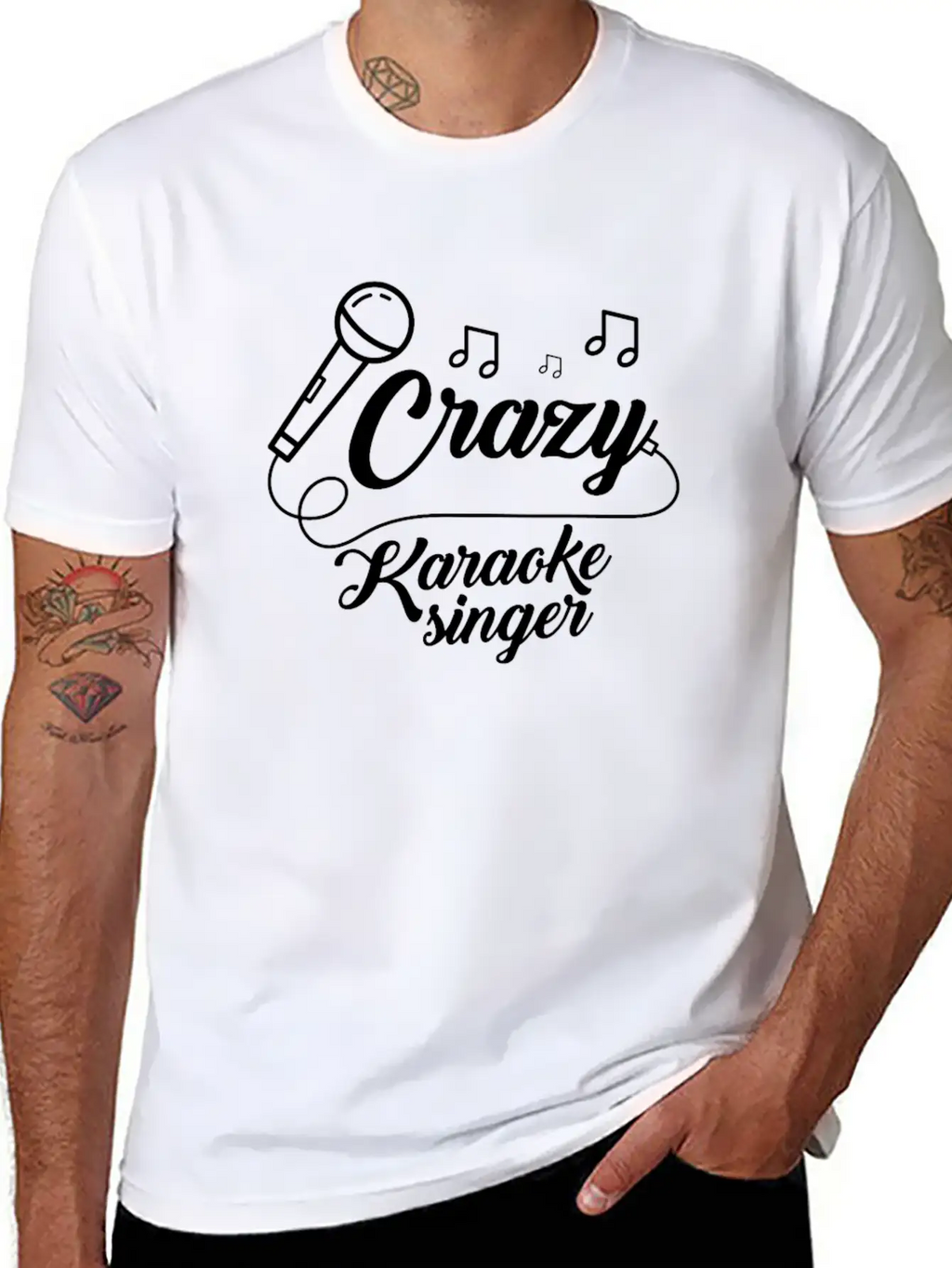 Crazy Karaoke Singer Microphone Singing Music Sing Breathable Soft Cotton T-Shirt – Timeless Casual Look