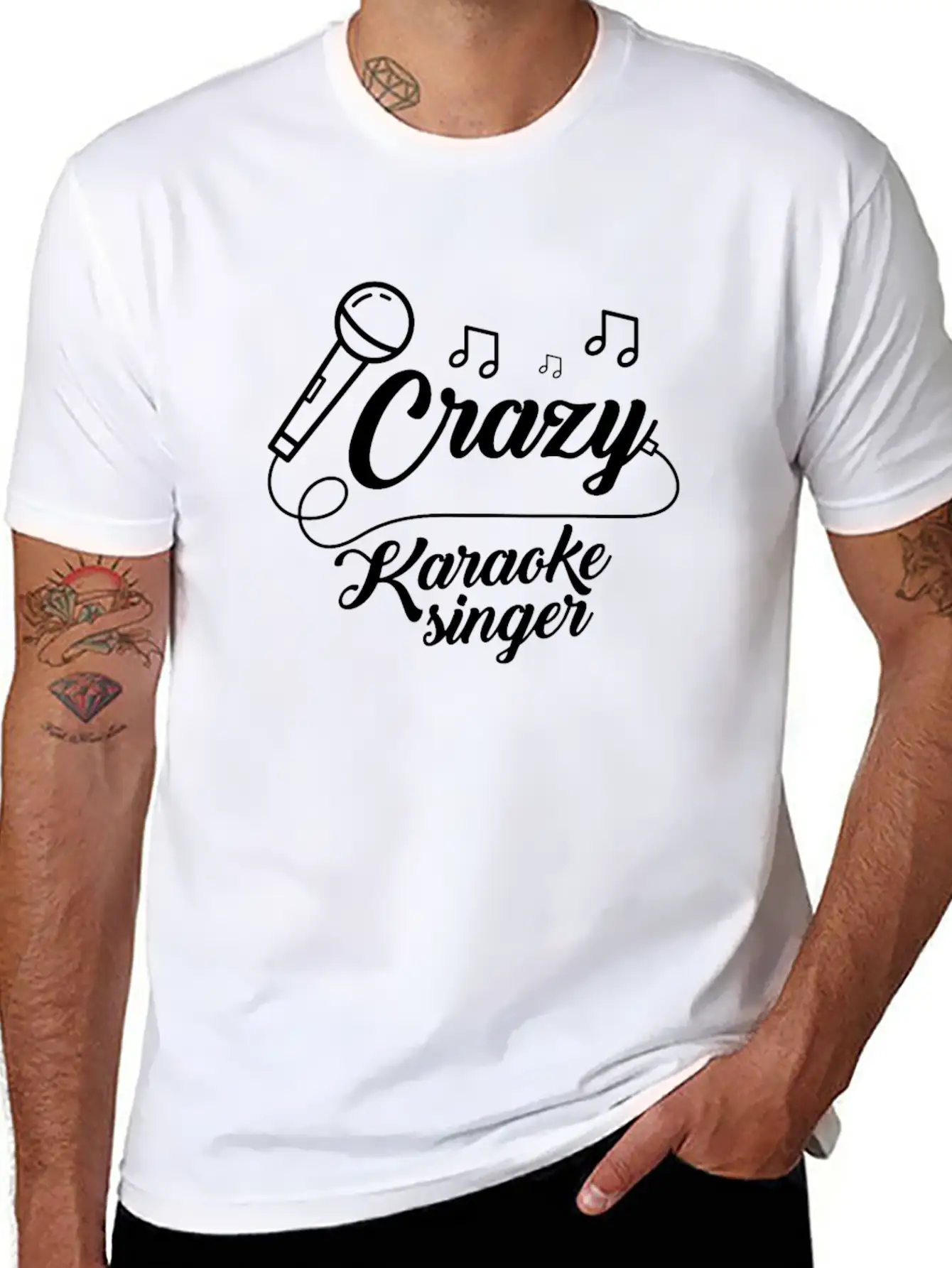 Crazy Karaoke Singer Microphone Singing Music Sing Breathable Soft Cotton T-Shirt – Timeless Casual Look