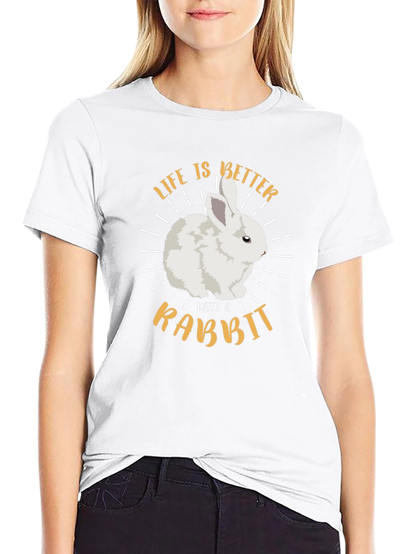 Life is Better with a Rabbit Graphic T-Shirt